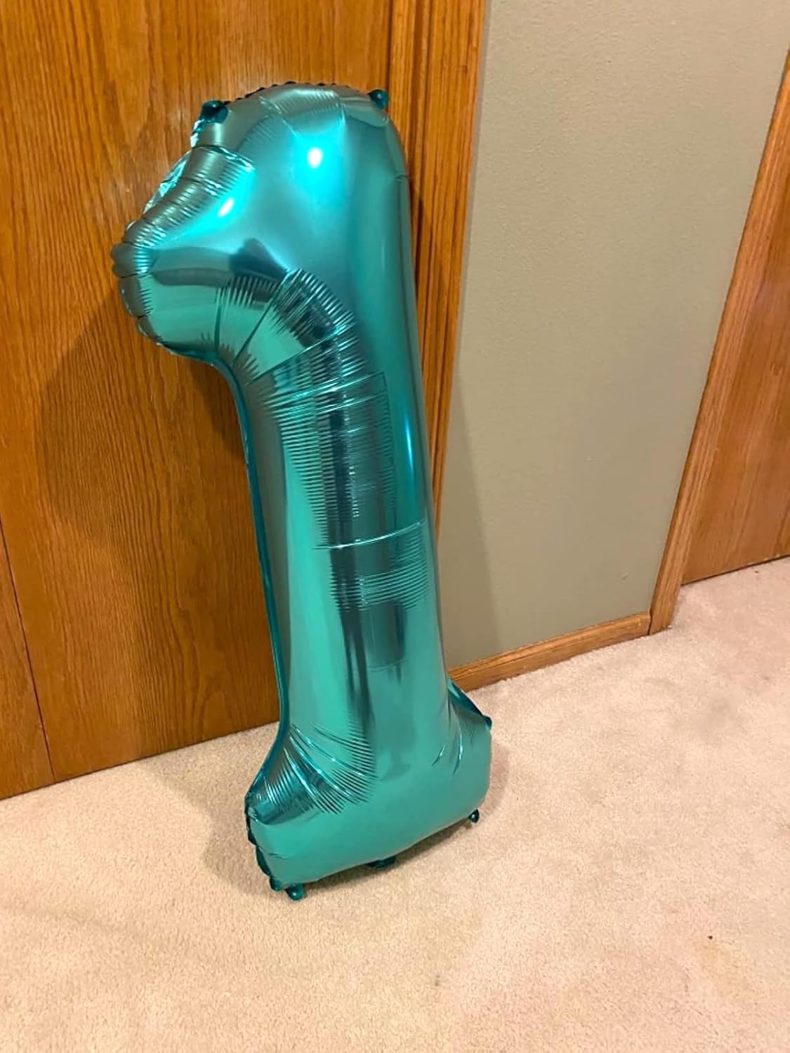 Number Balloons - 40 Inch Blue-Green Birthday Decorations for 1st, 11th, and 21st Celebrations