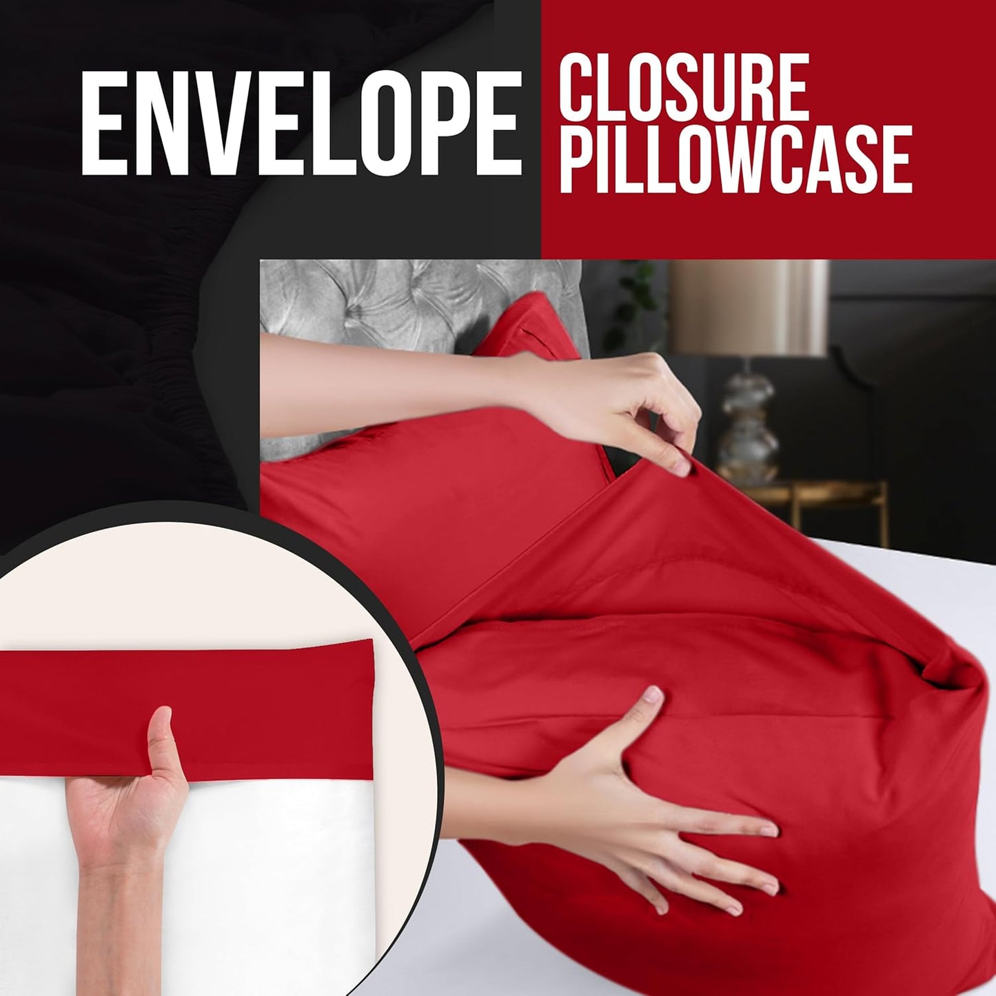 Utopia Bedding Standard Pillow Cases - 4 Pack - Soft Brushed Microfiber - Fade Resistant | 20 x 26 Inches (Red)