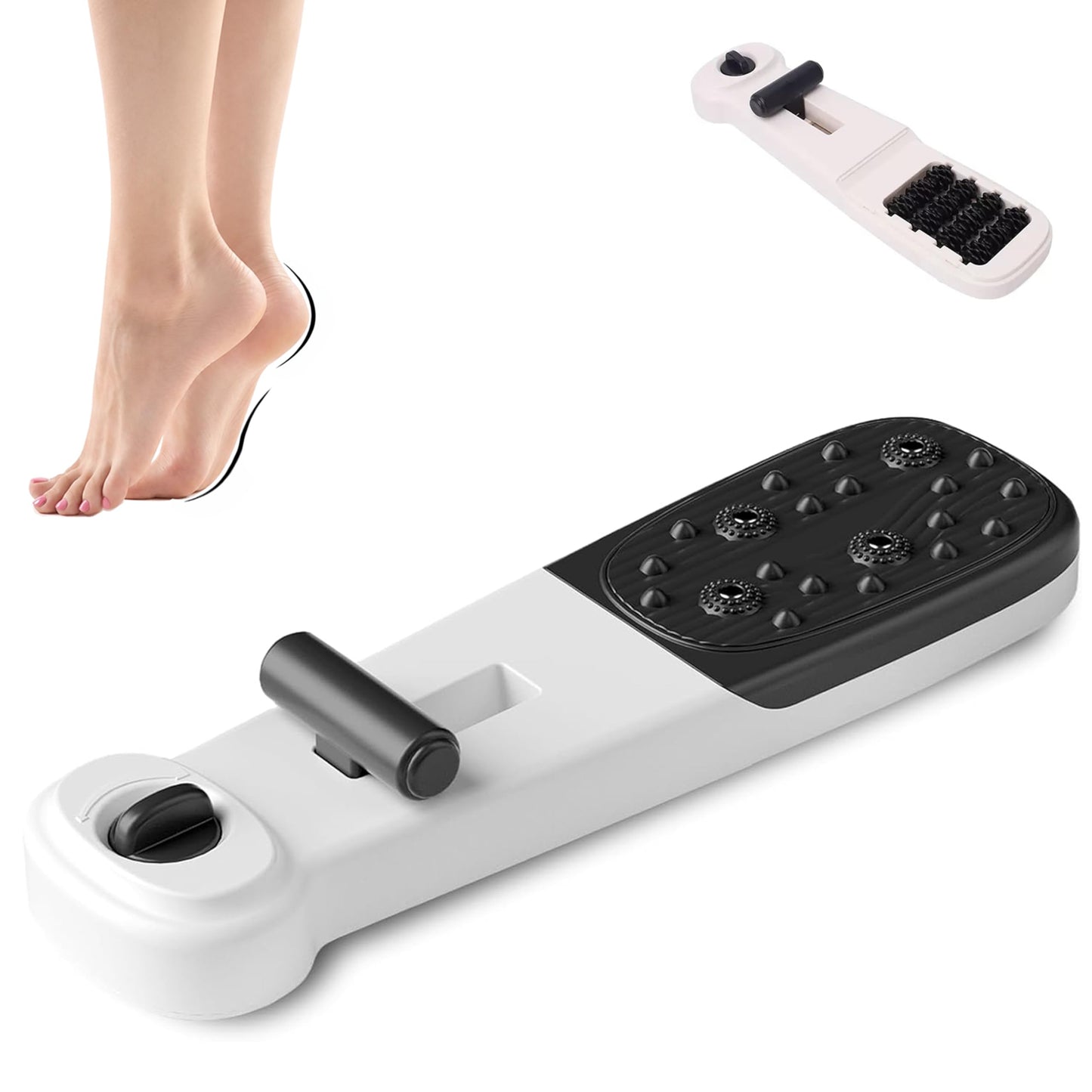 Foot Arch Trainer - Plantar Fasciitis Relief, Adjustable Resistance Flat Feet Corrector & Ballet Foot Stretcher, 2‑in‑1 Massage Roller, Non‑Slip Physical Therapy Equipment for Heel Pain