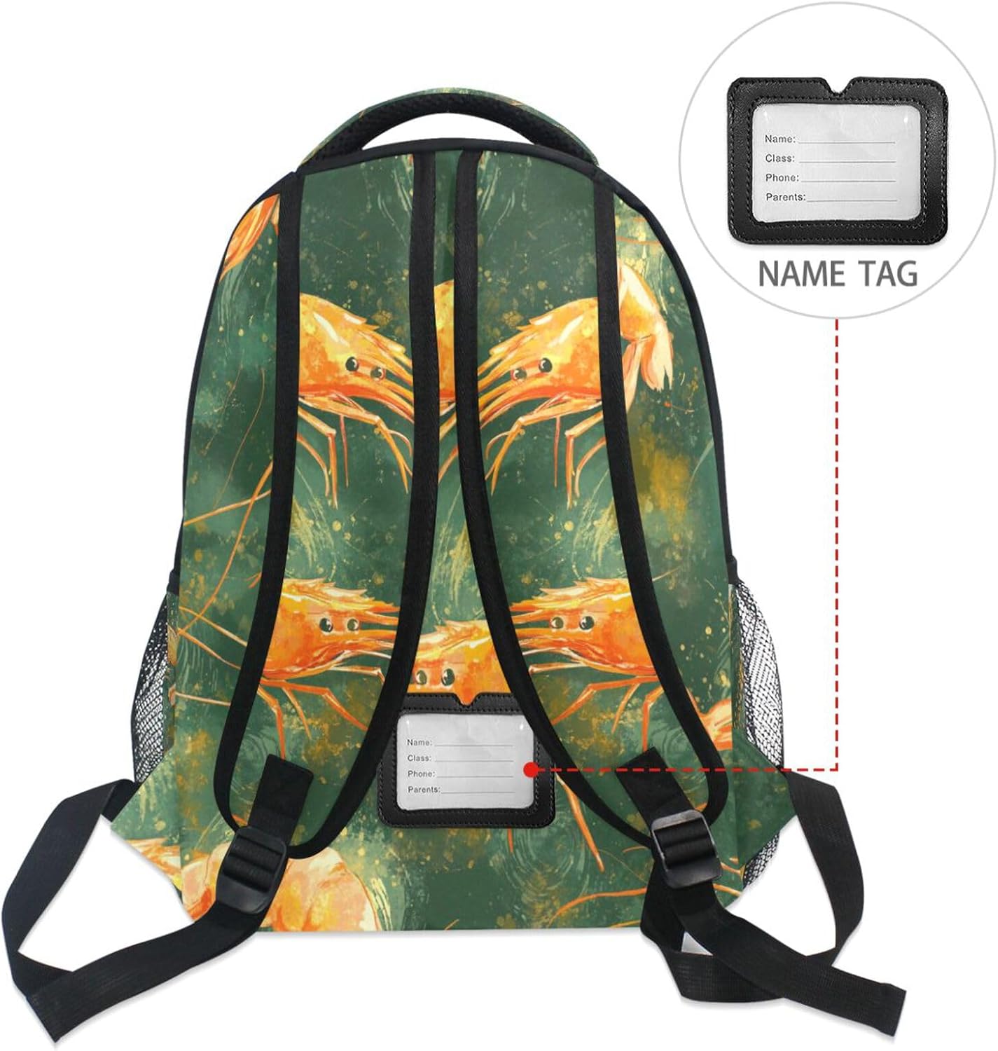 Krafig Backpacks Backpack Daypack Cute Shrimps Boys Girls Kids School Bookbag, School Bag Travel
