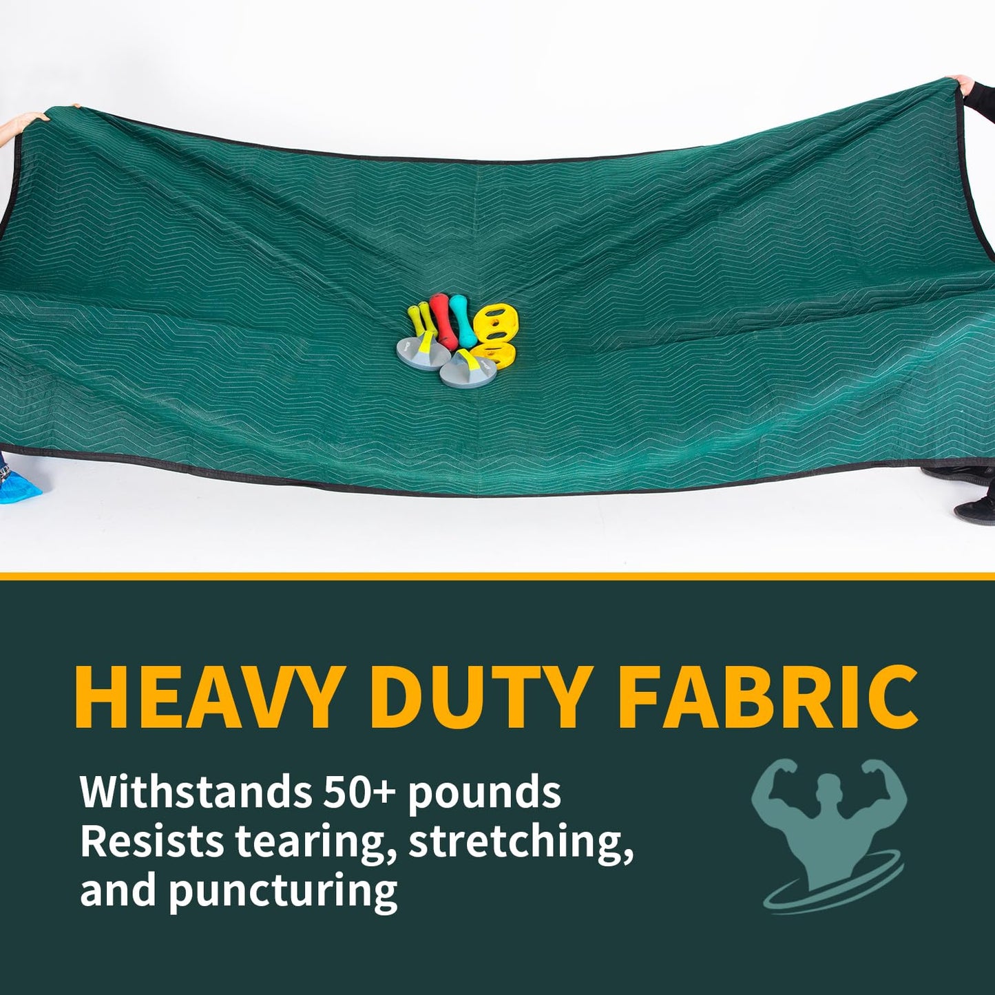 Diamond UP Moving Blankets 4 Pack, Double Extra Large 144"x80" (85 lb/dz) Heavy Duty Quilted Packing Blankets for Moving, Shipping & Storage, Professional Furniture Pads -Green & Gray