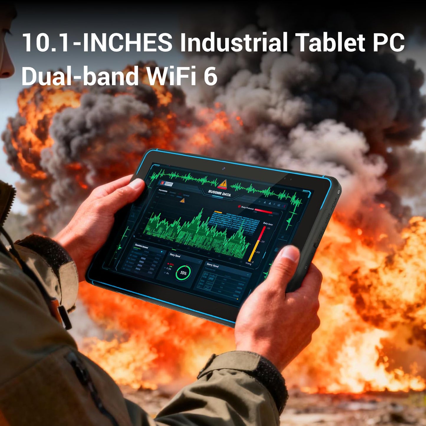 HUGEROCK 10.1" ATEX Certified Explosion-Proof Rugged Tablet, N5105, 16GB+128GB, Windows 11, IP68 Industrial Mobile Computer for Hazardous Zones/Oil & Gas/Mining
