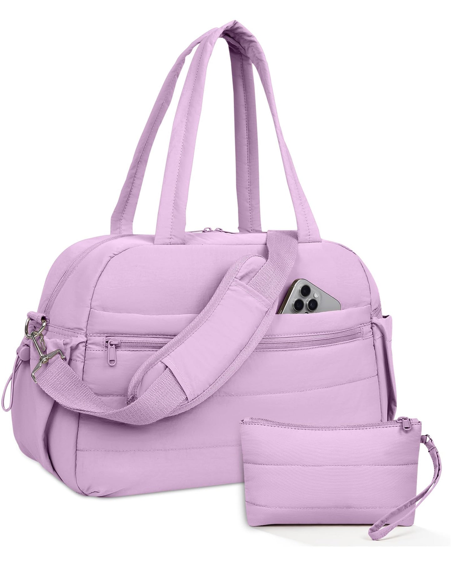 Urbanstand Gym Bag for Women, Lightweight Duffle Bag for Travel with Wet Pocket, TSA Friendly Carry On Duffel Bag for Weekender, Sports, Work, Yoga, Fitness - Purple