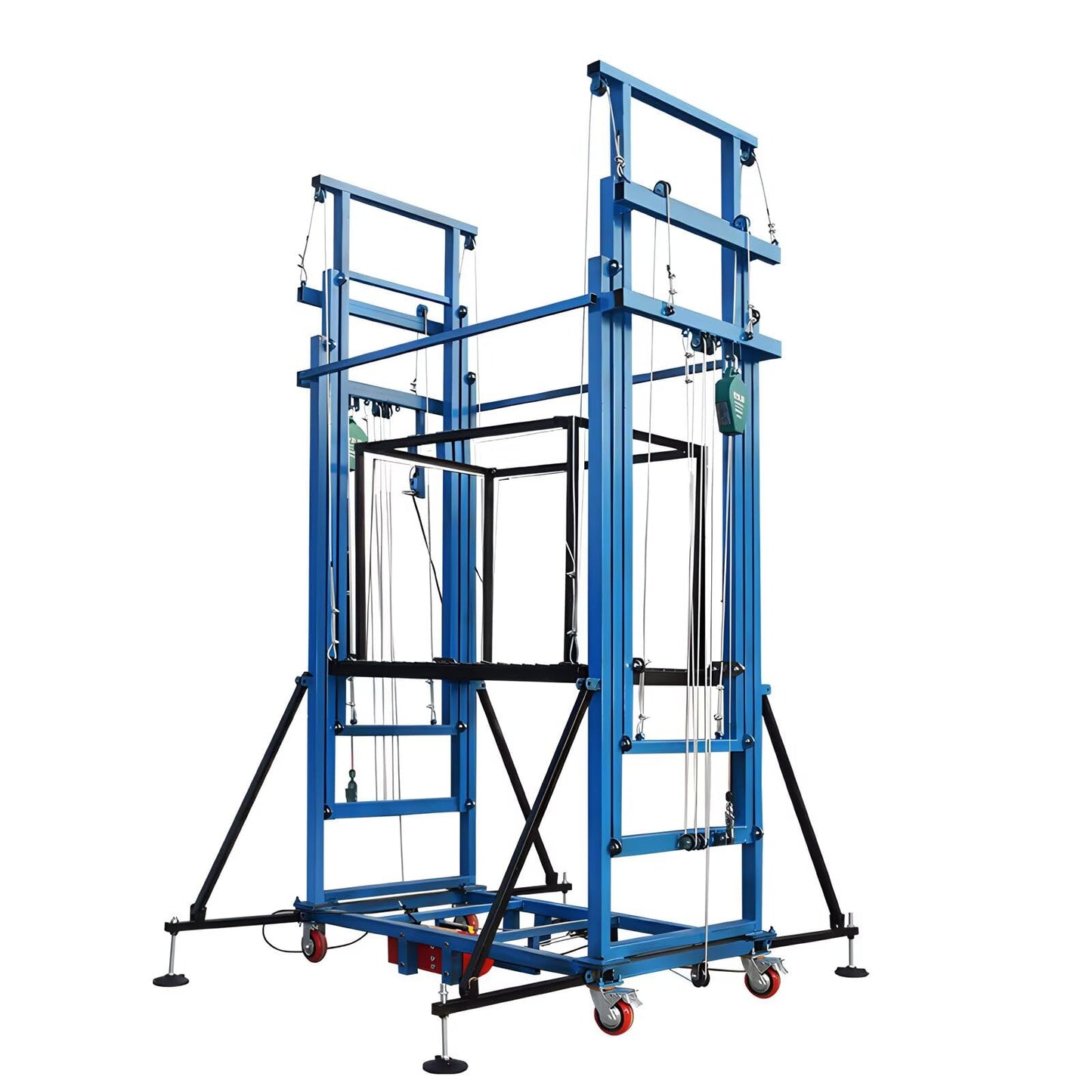 660LBS Load Electric Adjustable Lifting Scaffolding, Electric Scaffolding Lift Platform,Customizable Scaffold Equipment for Construction（9.8FT Lifting Height）