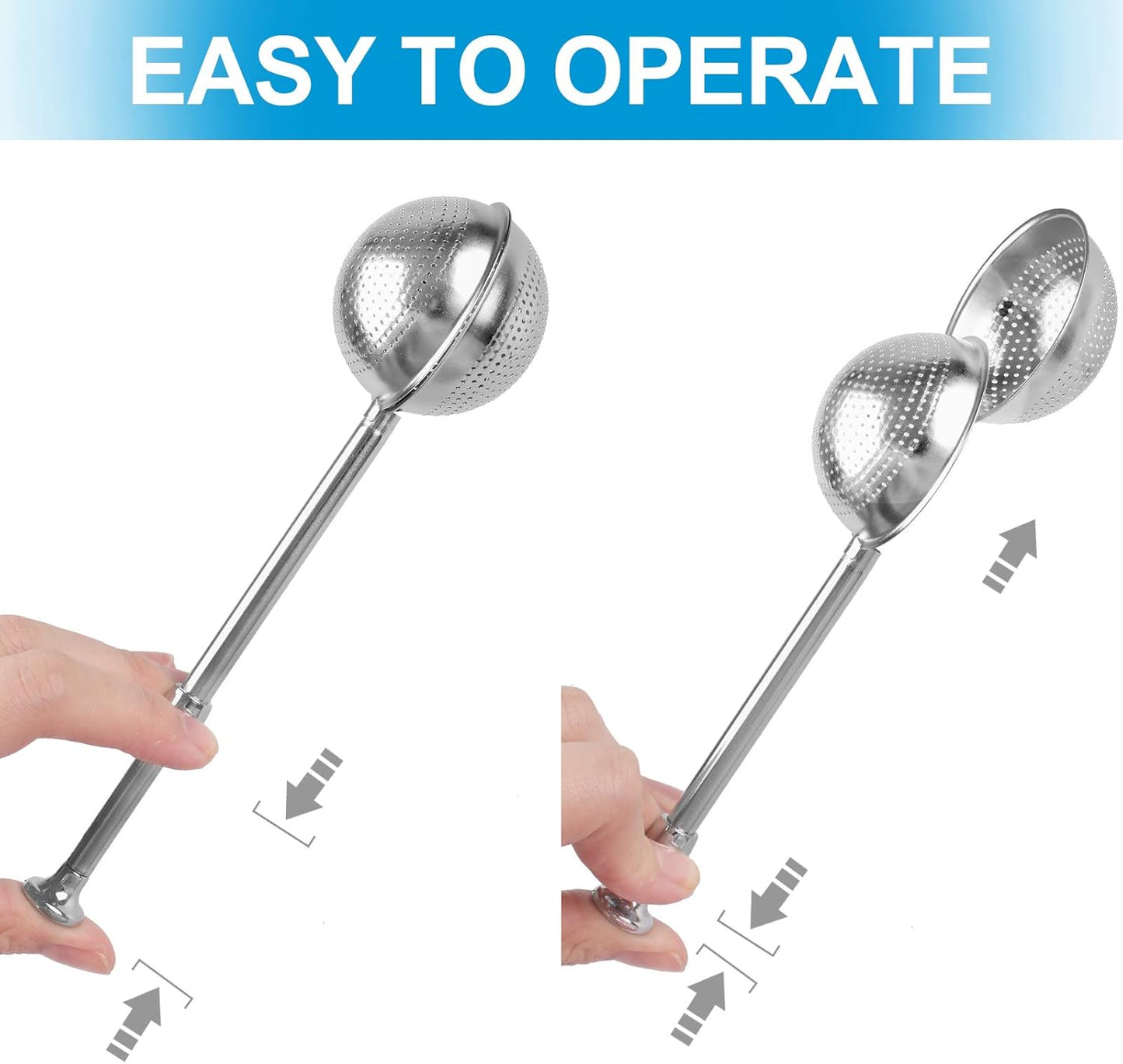 Skiennix Bakers Dusting Wand Set - Stainless Steel Flour Duster for Sugar & Spices | One-Handed Operation