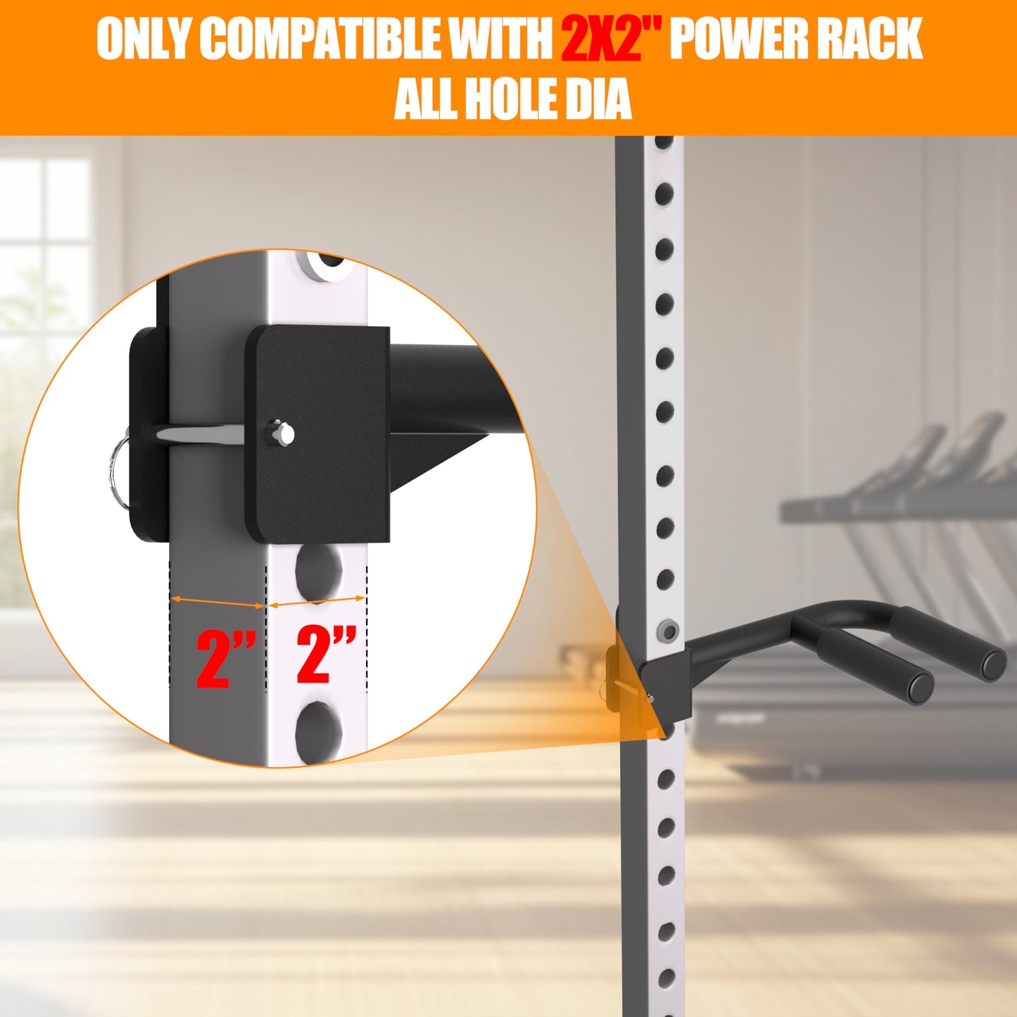 HWOOUSA Muti-Grip Dip Bars Attachment for 2" x 2" Power Cage with 5/8" or 1" Hole, Non-Slip Wide & Narrow Grip Dips Double Handles, 600 lbs Capacity, Squat Rack Attachment for Dips, Inverted Rows, Push-Ups