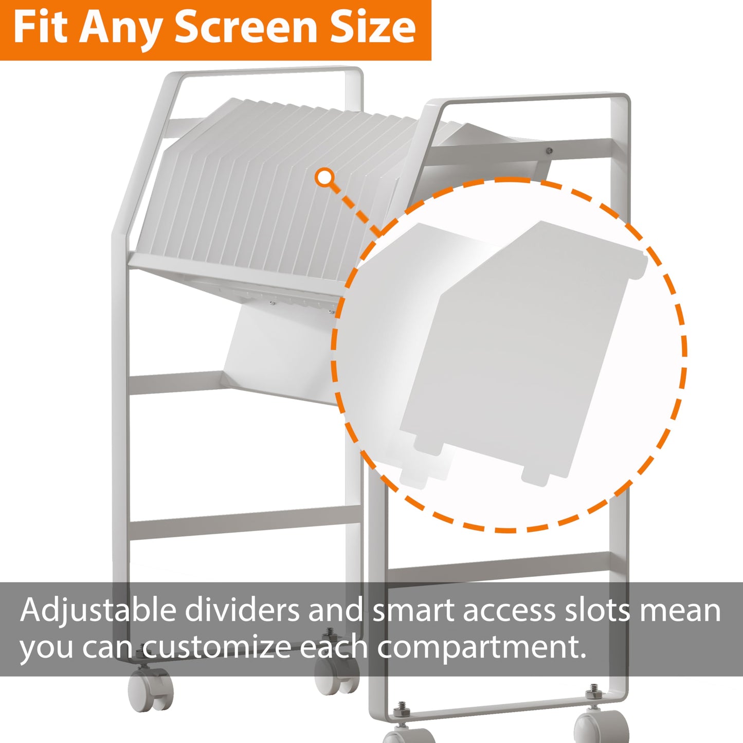 Yunphia US Charging Cart for Chromebook, Fit Up to 16 Laptop,ipad or Chromebooks,Portable Charging Stand,Compatible with Any Screen Size, Easy Access Slots, Removable Dividers,Surge Protection.