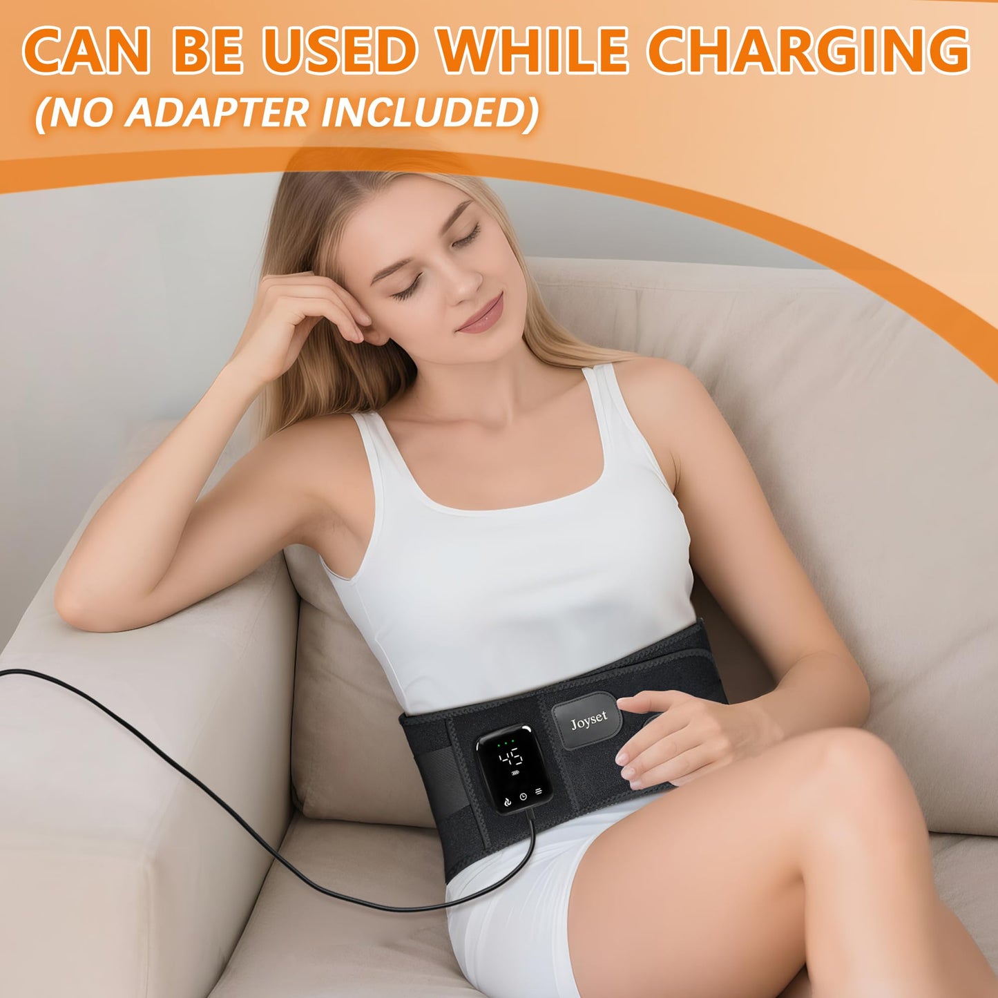 Joyset Cordless Heating Pad for Back Pain Relief,47-60" Lower Back Massager with 5 Heat 5 Vibration,Portable Wearable Heating Pad for Cramps,Birthday Gifts for Women Men Mom Dad(Black)