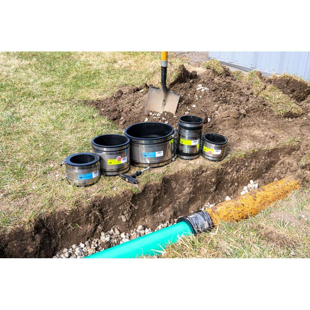 Fernco 5056-88RC 8" Shielded Below Ground Sewer Pipe Coupling for Cast Iron, Plastic or Steel to Cast Iron, Plastic or Steel Plumbing Waste Connections
