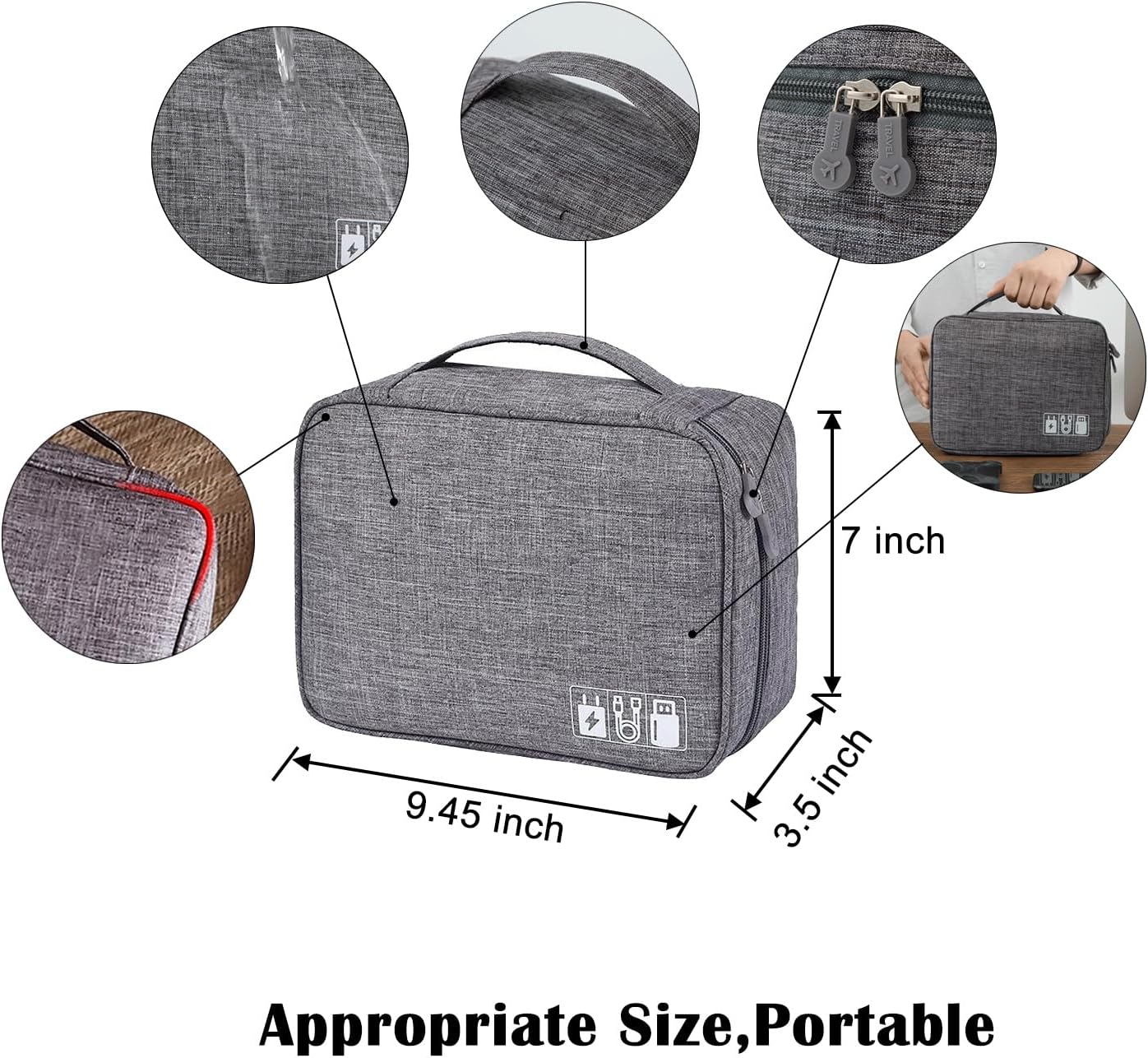 Versatile Organizer Case for Small Electronics and Cables
