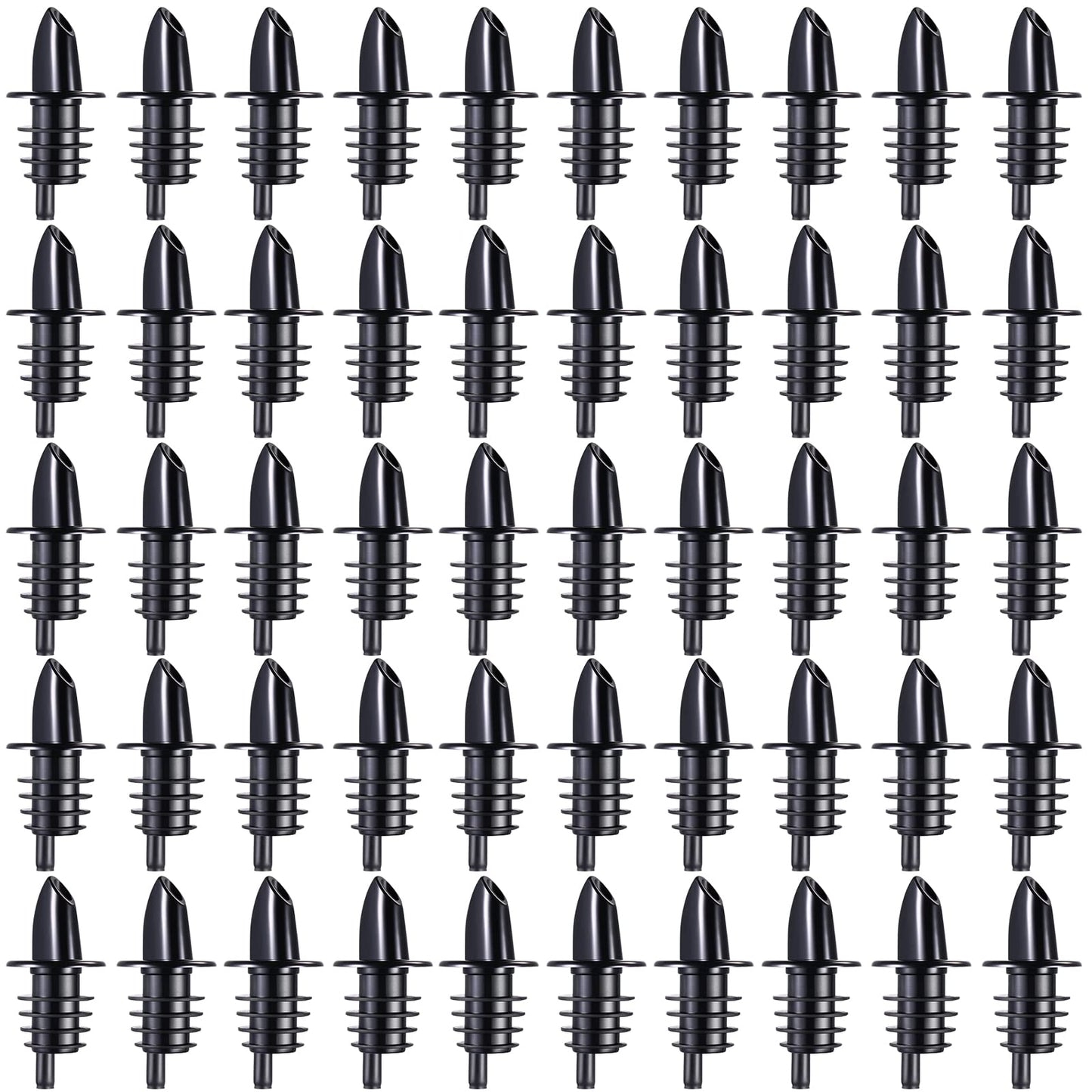 Potchen 100 Packs Pour Spout for Liquor Bottles Flow Pourers Pour Spouts for Bars Clubs Pubs Restaurants Coffee Shops and Home(Black)