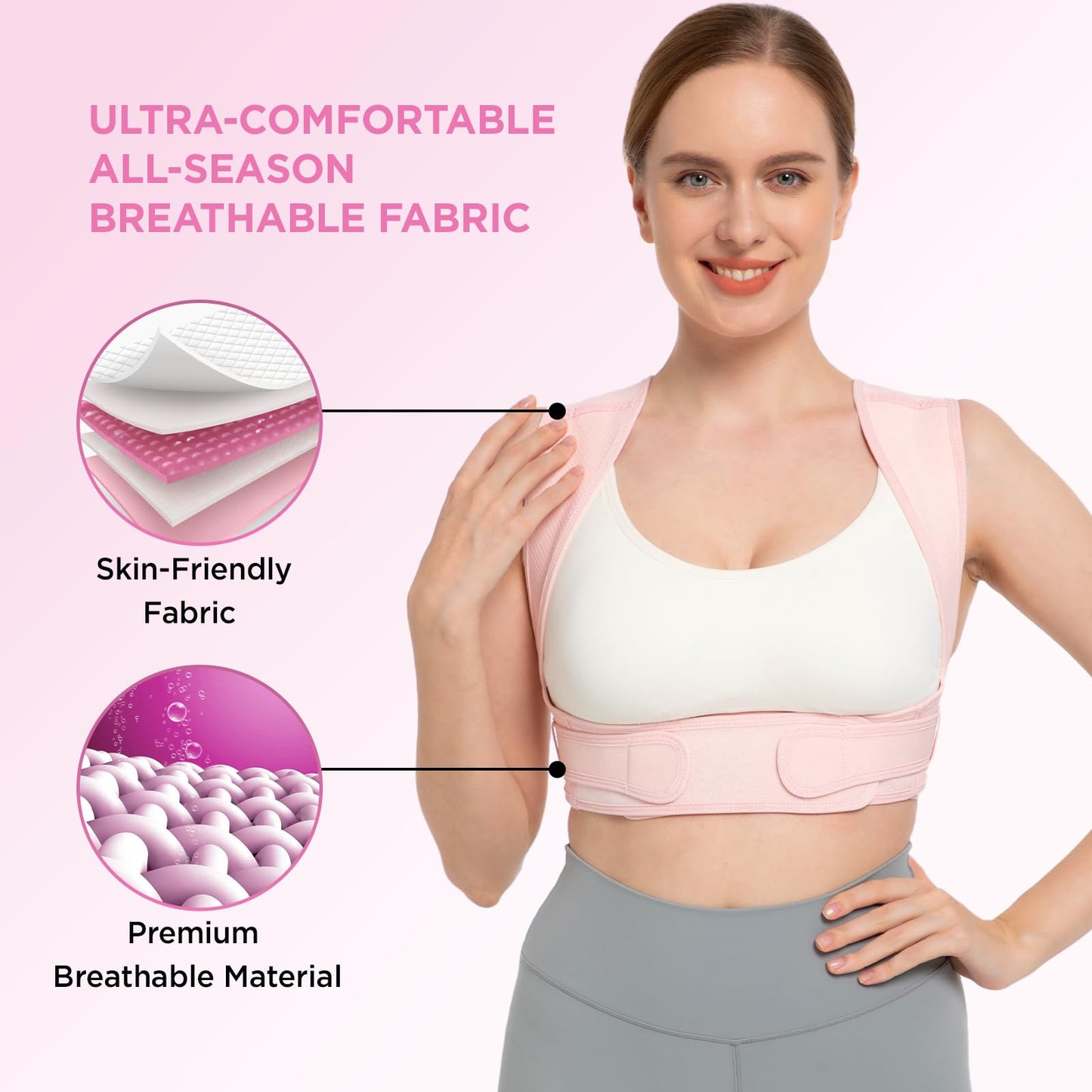 Vicorrect Posture Corrector for Women and Men, Adjustable Upper Back Brace for Clavicle Support and Providing Pain Relief from Neck, Shoulder, and Upper Back (S/M)