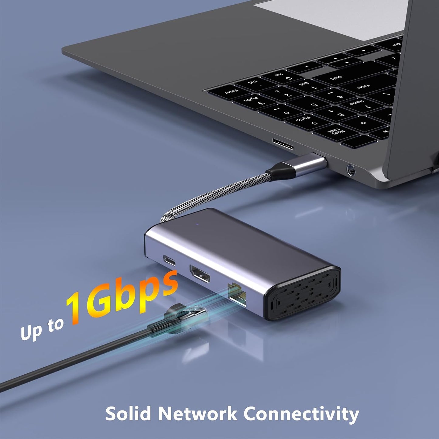 Closs 6-in-1 16 (1Gbps 4K 100W 3 USB C to Ethernet Adapter, USB to HDMI Dock for iPhone Pro/Pro Max, Chromebook, Dell