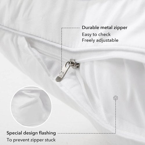 FAVRIQ 20 x 20 Pillow Inserts - Set of 2 Decorative Throw Pillows with 100% Cotton Cover - White