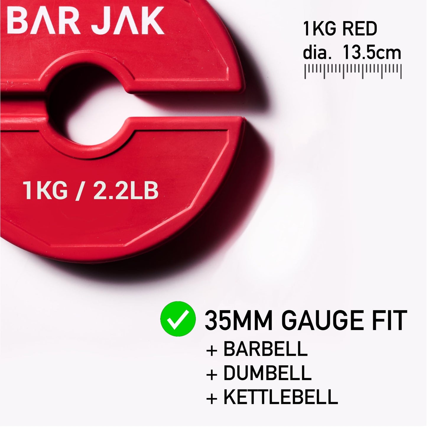 Bar Jak Micro Plates. 1 KG / 2.2 LBS Dumbell Fractional Weight Plate, x4 Pieces, Dumbell Weights, Kettlebell weights Training, Strength Training Micro Plates Weight Plate
