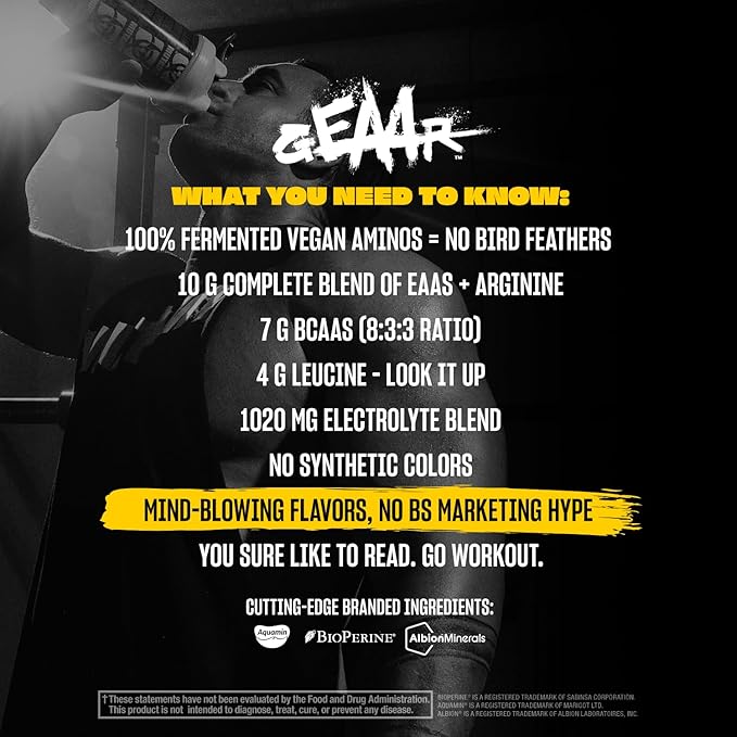 Mutant GEAAR - 9.4g of EAA Powder + Arginine, 7g BCAAs, 4g Leucine, Electrolytes, Coconut Water, 30 Servings (Orange Rush)