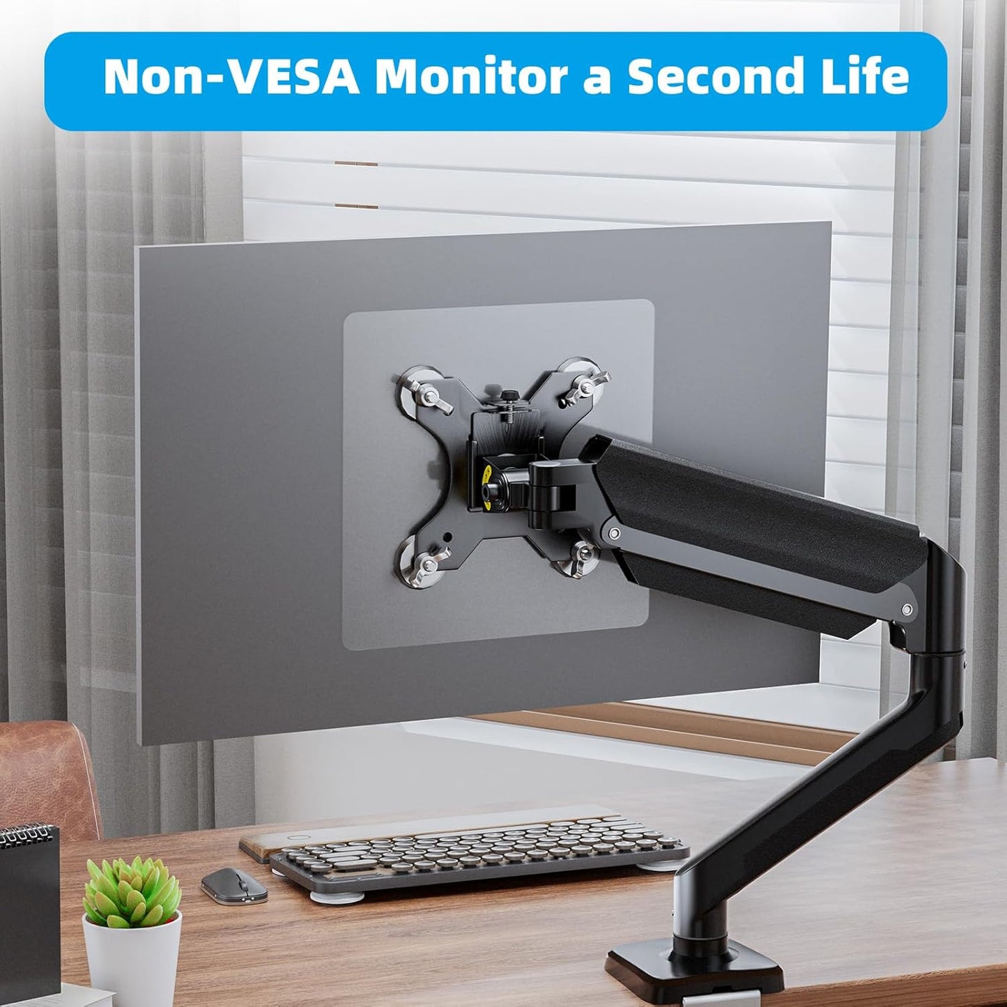 WEARSON 100x100 mm 24,27,32 inch 11-22lbs Non VESA Monitor Mount Adapter - VESA Adaptor Mount for Monitor Without Holes