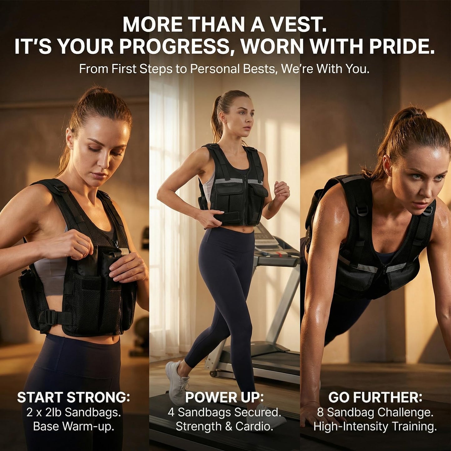 DeerFable 2026 Upgrade Adjustable Weighted Vest 2-16 lbs, Zip Design Weight Vest for Women & Men, Durable Strength Training Vest with Reflective Strips & Pockets, Ideal for Walking Running/Rucking/HIIT/Home/Gym