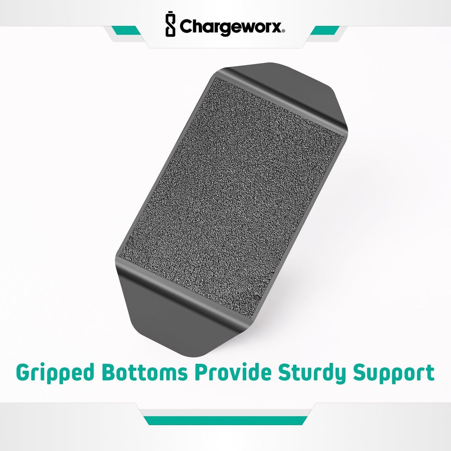 CHARGEWORX 3 Magnetic Cable Organizer Weighted Non-Adhesive Cord Holder with Magnetic Clips for USB-C, Lightning