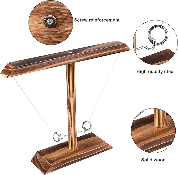 Ring Toss Games for Adults and Kids,Wooden Hook and Ring Game,Patio Decor,Fast-paced Home Party Interactive Game for Outdoor Indoor,Gifts for Men
