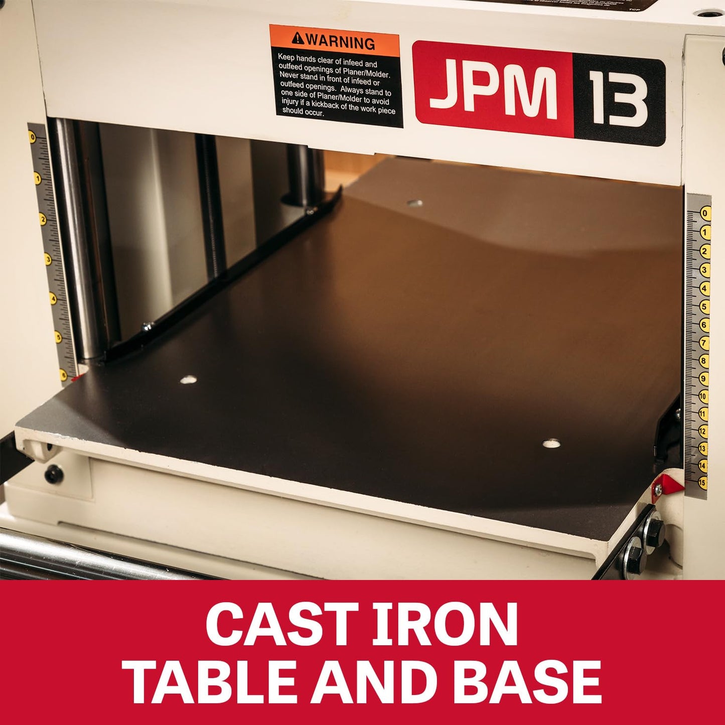 JET 13-Inch Planer/Molder, 3 HSS Knives, 1-1/2 HP, 1Ph 115/230V (JPM-13CS)