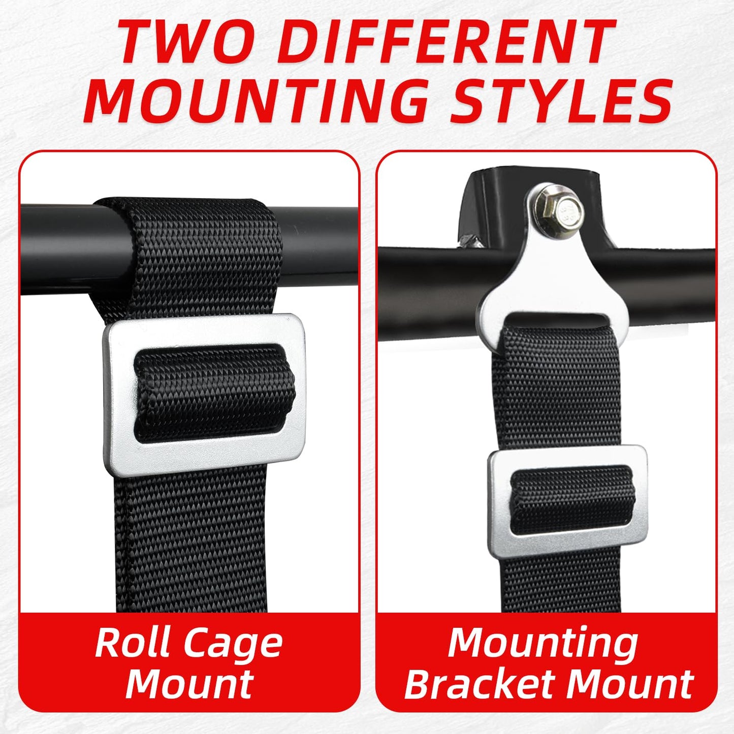 EZAPEX 4 Point Harness 2 Inch Straps Upgraded Heavy Duty Buckle Compatible with Polaris Can-Am SxS UTV Off-Road with Ventilated Memory Foam Padding, Off Road Use Only, 2 Pack
