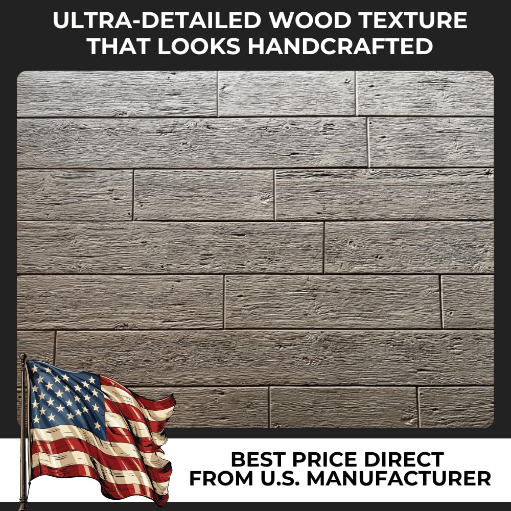 6" Wood Concrete Stamps 82" x 18" – Made in USA – Decorative Rigid Concrete Stamp Mat with Wood Grain Texture – Create Realistic Patterns for Driveways and Patios – Durable Polyurethane SM 5500/1