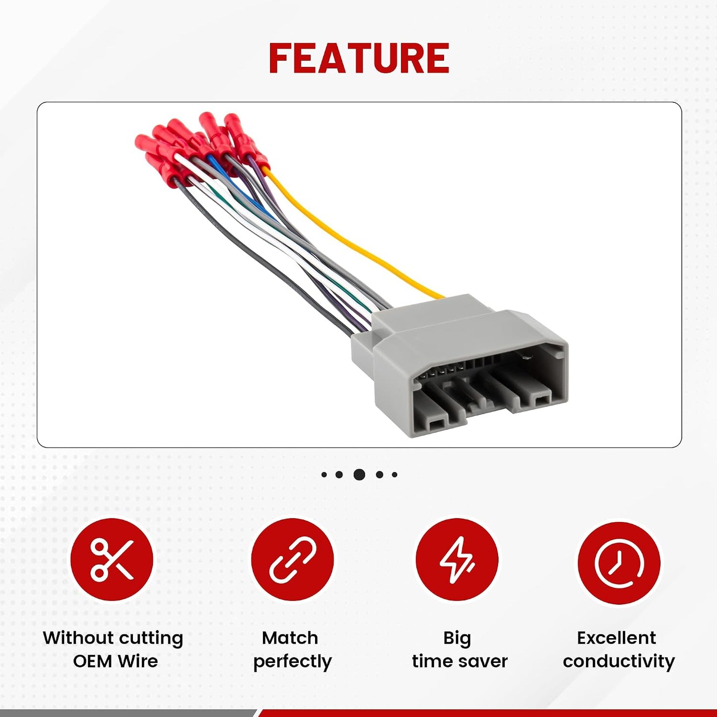 2007-2011 RED WOLF Radio Wiring Harness Compatible with Dodge Chrysler Jeep Install Car Stereo CD Player Receiver