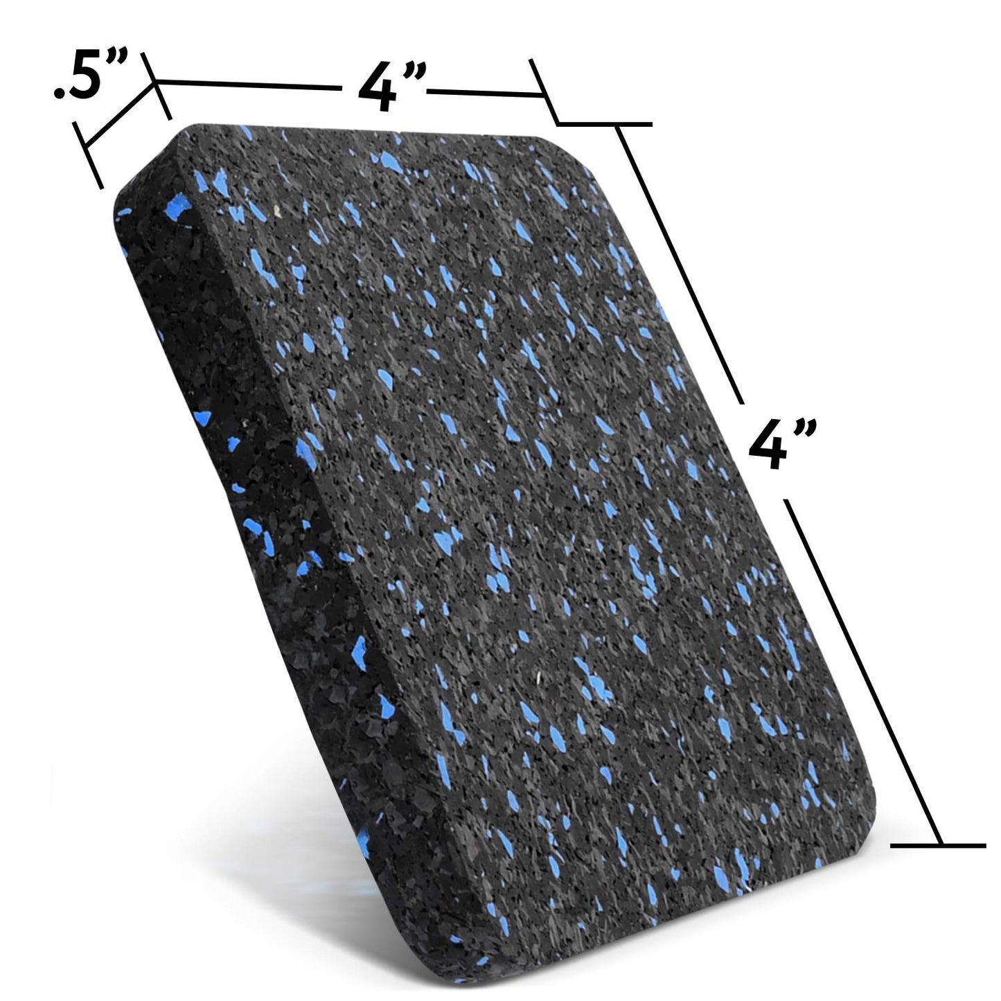 Impresa Rubber Floor Protectors for Walking Pad & Treadmill Pad - 4 x 4 x 0.5 in, 6-Pack - Anti-Vibration & Shock-Absorbing Mats - Workout Mats for Home Gym Equipment