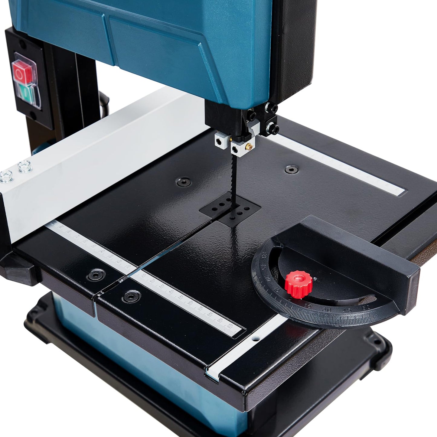 8 in Band Saw, ExploreHorizon 0-45 Tilting Range, 3A & 1800RPM Pure Copper Motor Bandsaw, Benchtop Band Saw with Fence and Miter Gauge, for Woodworking Aluminum Plastic