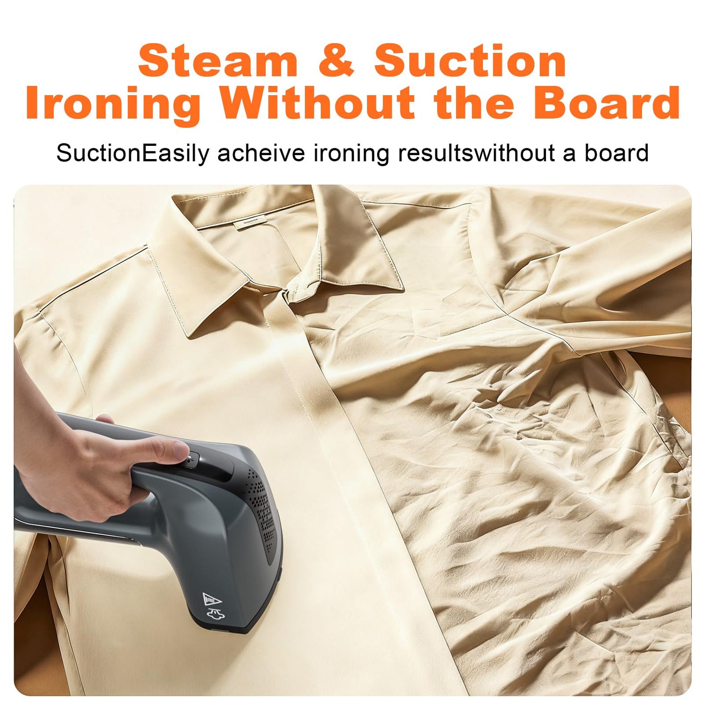 GHORA Vacuum Steamer for Clothes, 3500Pa Strong Suction Handheld Garment Steamer, Portable Travel Steamer & Iron Dual-Mode (110-120V)