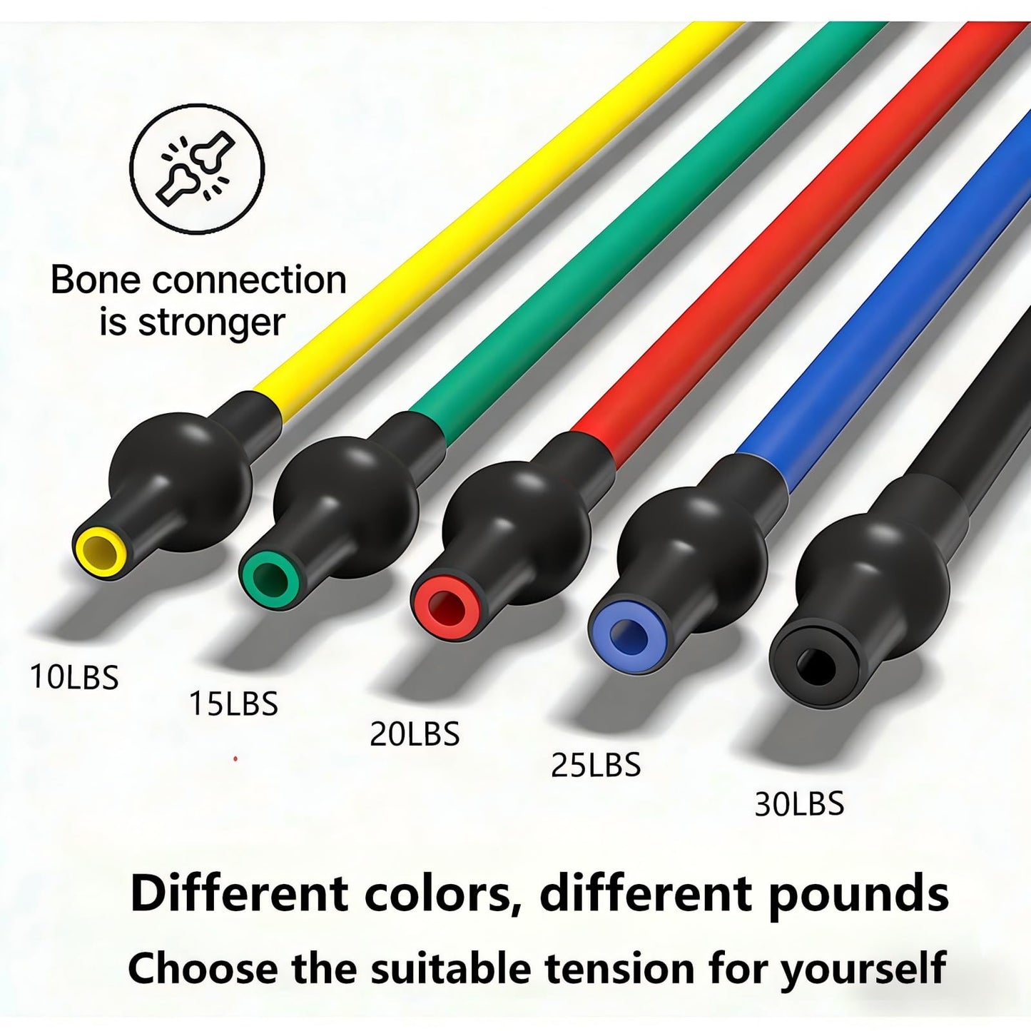 20 Pcs Resistance Bands with Handles for Home Workouts, Universal Exercise Bands Set for Physical Therapy & Rehabilitation, Multi-Functional Strength Training & Toning Elastic Bands for Women and Men
