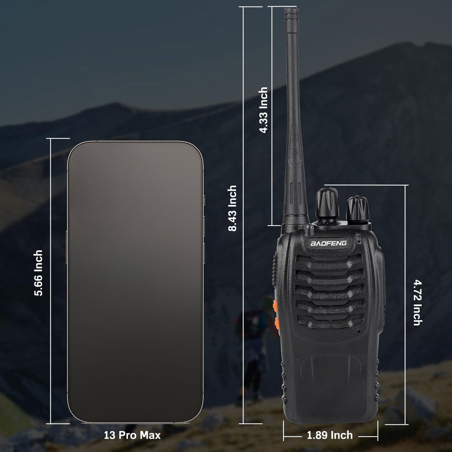 Baofeng Walkie Talkies 888S Rechargeable Long Range with Earpieces for Adults, 16 Channel Professional Radio Handheld Two Way Radios Li-ion Battery and Charger Included (10pack with 10earpiece)