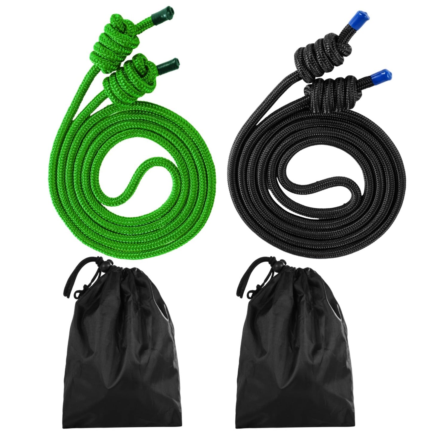 2 PCS Flow Exercise Ropes, 9 Feet Double Braid Workout Rope with Portable Bag, Cardio Weighted Jump Rope for Freestyle Skipping, Flow Fitness Rope for Men Women, Indoor Outdoor Exercise, Gym Training