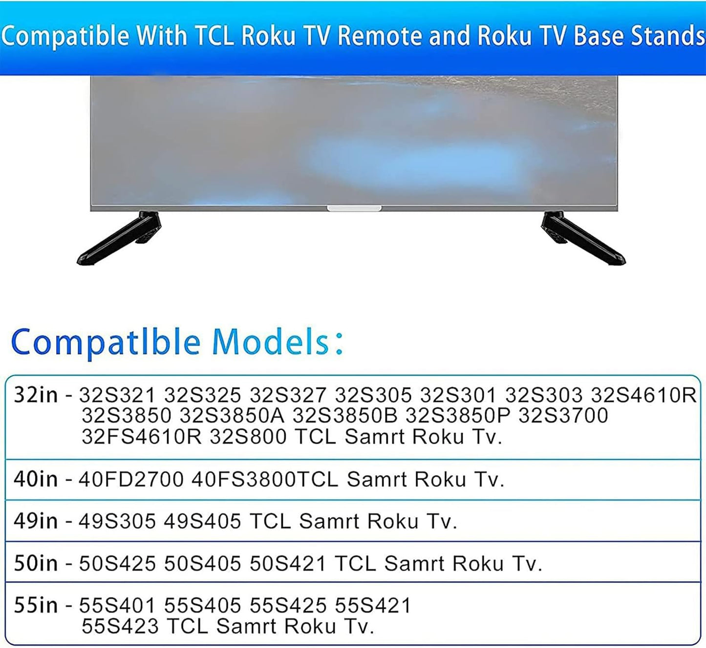 Generic 32 55 inch TV Stand Tabletop TV Base Pedestal Feet for to Replacement Stabilizer Anti Slip Holder Legs for LCD