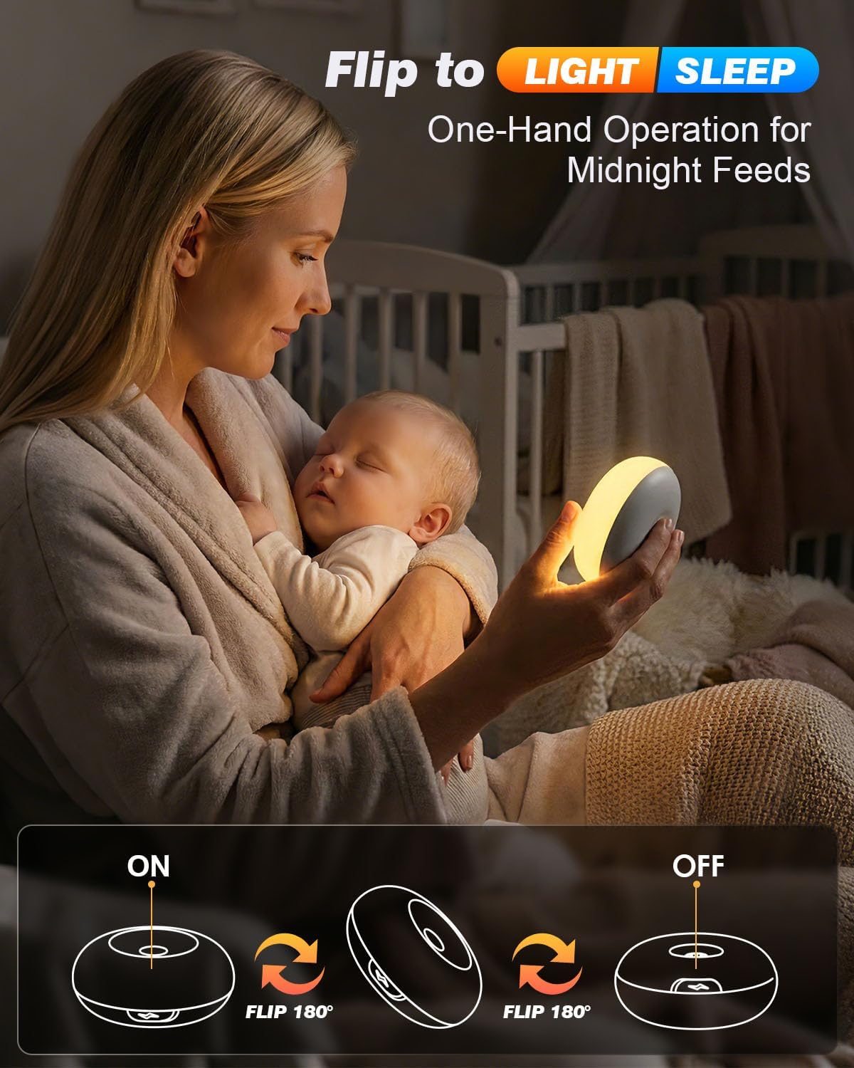 Skiennix Baby Night Light - Soft BPA-Free Egg Design with Dimming & Rechargeable Features | 3 Colors
