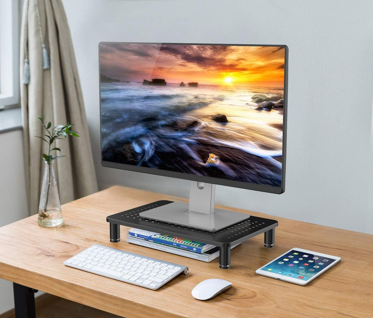 14.5" 9.25" 3.25" 1 Husky Mounts Monitor Riser Laptop Stand, Adjustable Legs, Stackable, x x Max Height, Matte Black