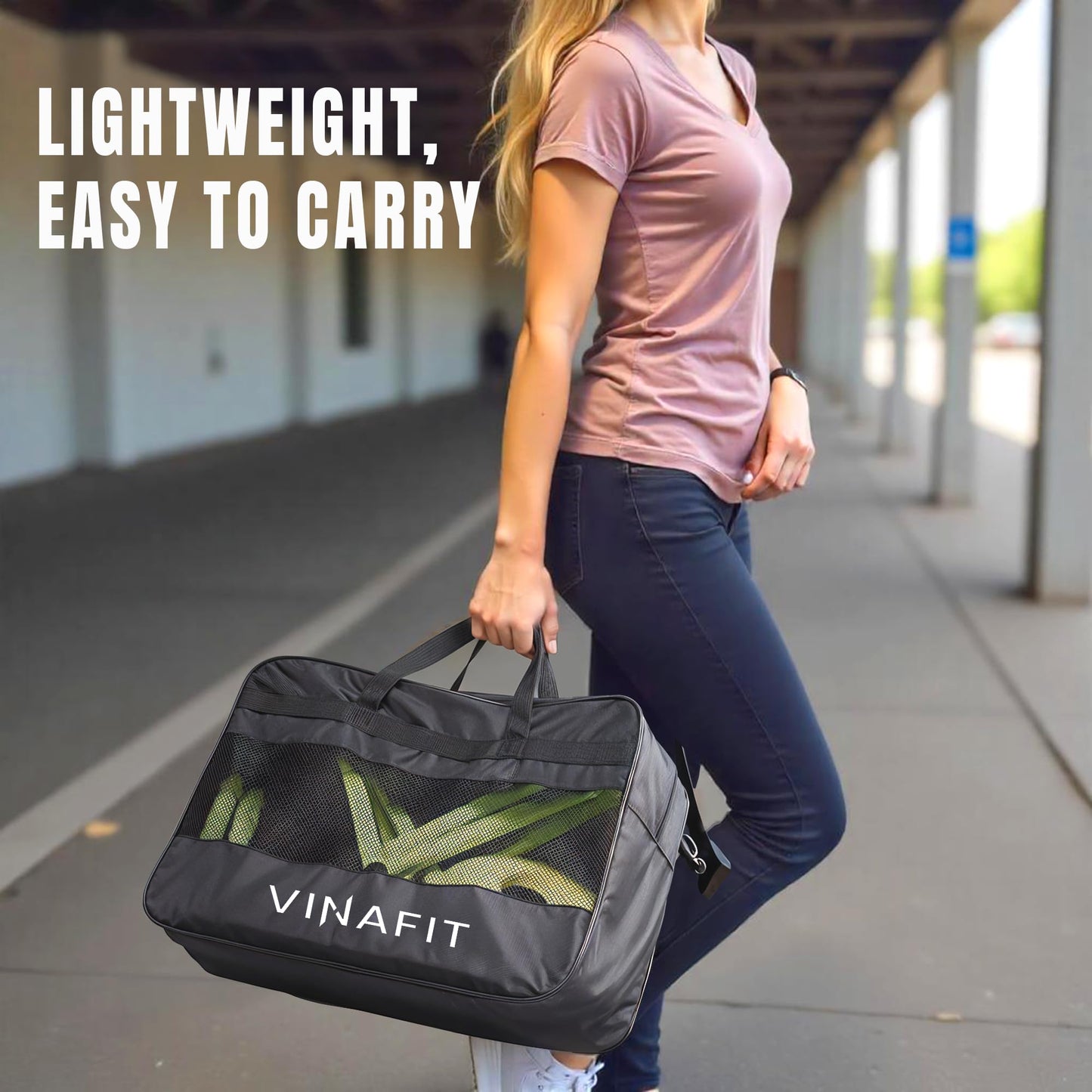 VINAFIT Complete Agility Ladder Training Set - 20ft Speed Ladder, 6 Adjustable Hurdles, 20 Cones, 5 Resistance Bands, 2 Speed Training Parachutes, Jump Rope, Nylon Carry Bag & Stakes