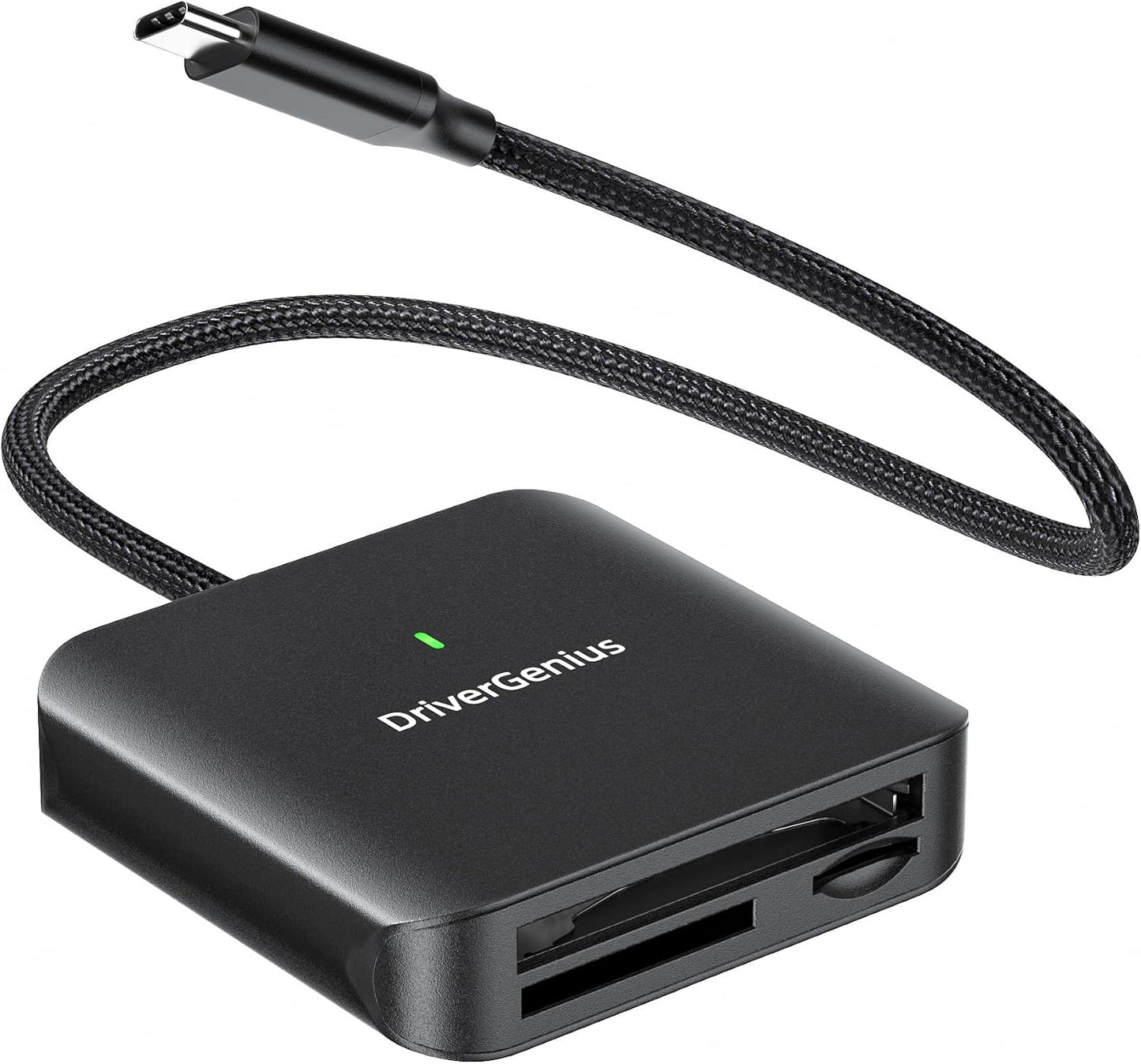 DriverGenius 3-in-1 3.2 Gen1 CFast2.0 microSD4.0 30cm (HB081, USB-C Card Reader with UHS-II SD, Slots - Nylon Braided