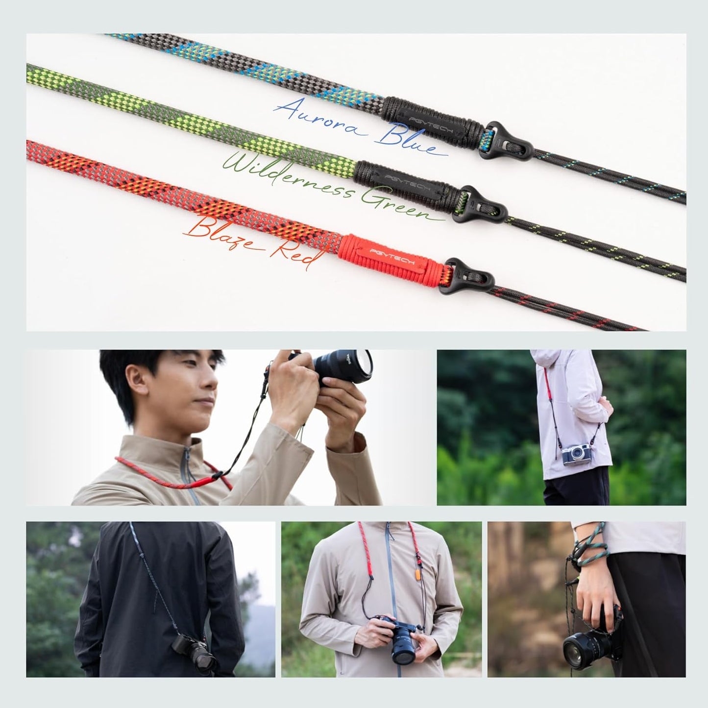 32.2-53.5in 66.1lb PGYTECH Camera Shoulder Strap Slim Outdoor Style, Adjustable Quick Release Neck Strap for Compact