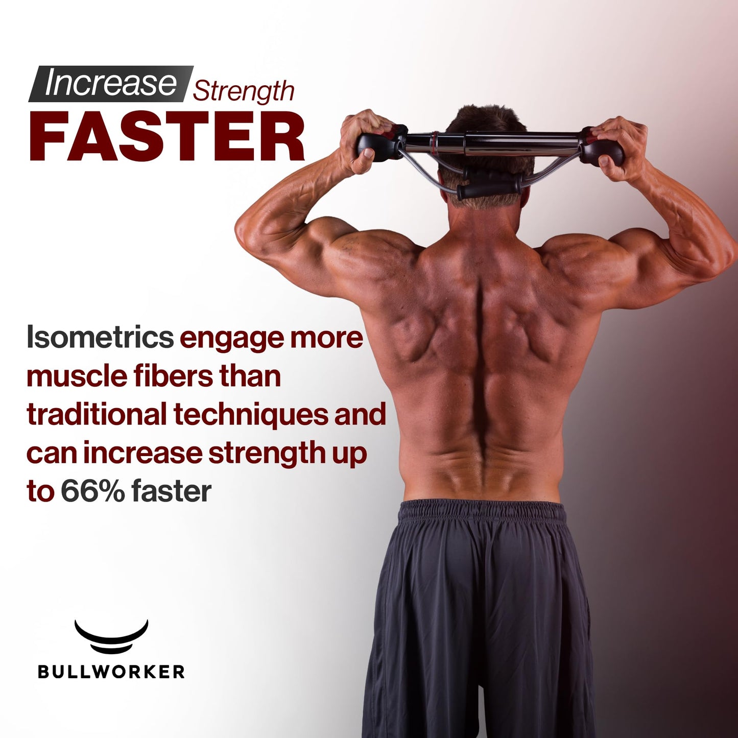 Bullworker Steel Bow 20" - Portable Home Gym Equipment & Isometric Exercise Equipment for Arms, Chest, Back, Shoulders, Core, Biceps, Triceps, Abs - Strength Training Equipment