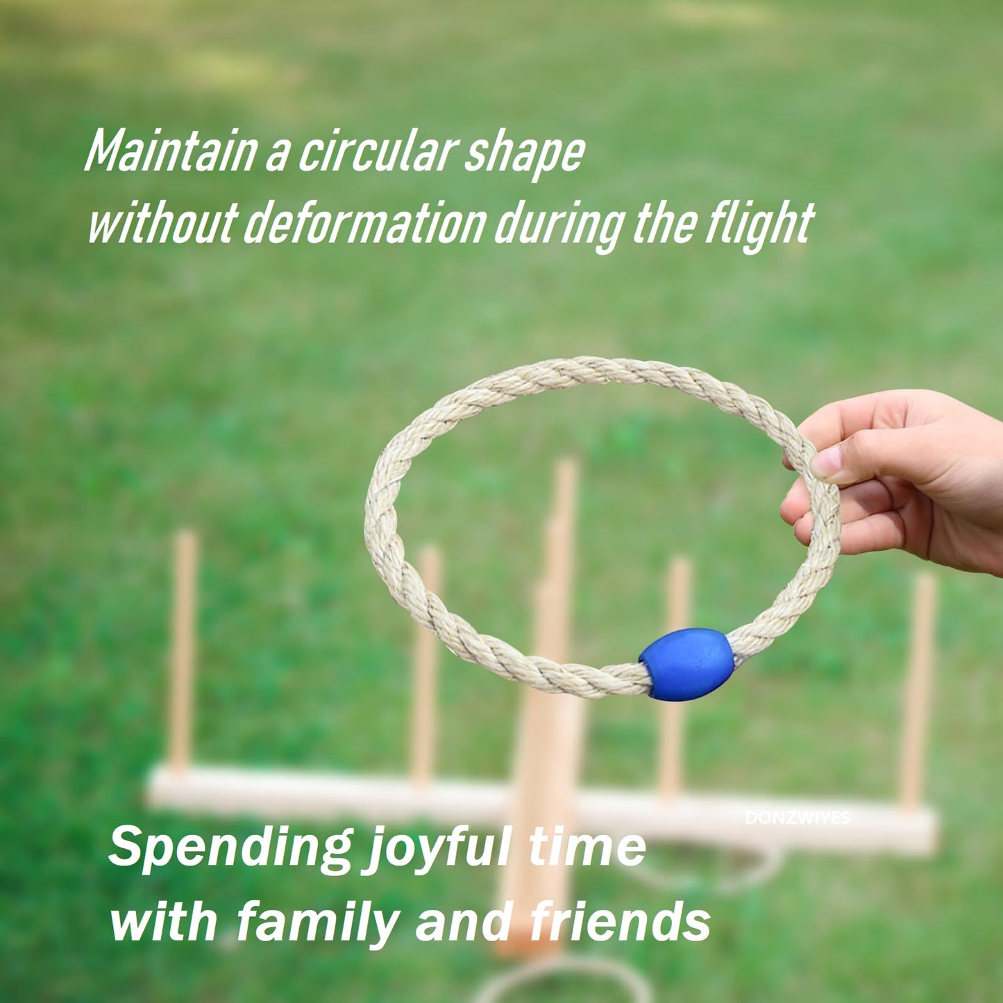 10 Pack Sisal Rope Ring Toss Game Replacement Parts for Kids and Adults, Outdoor Toss Rings for Speed Agility Practice Game,Yard Games Lawn Games for Party(Red and Blue)