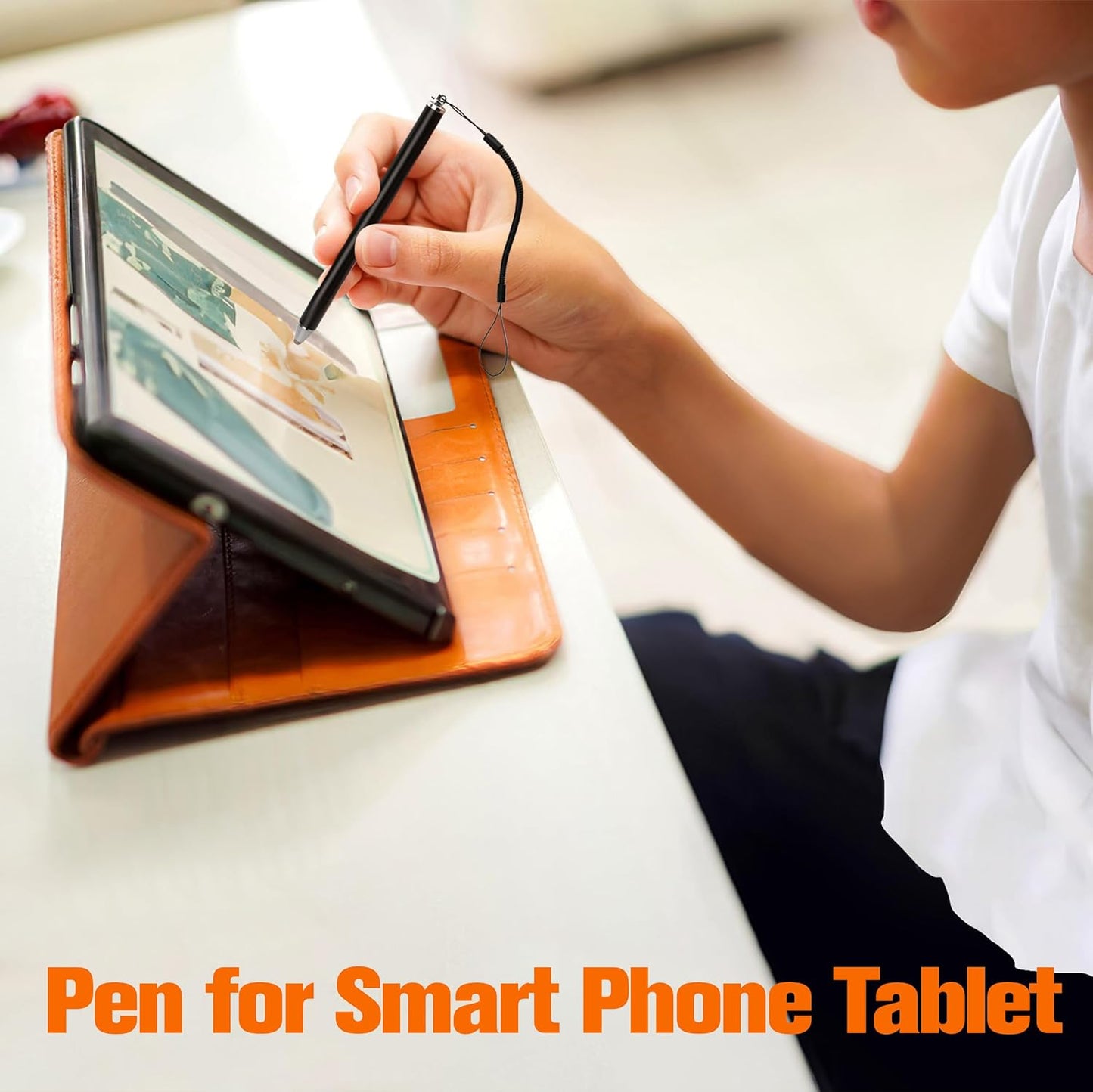 BuleVina Stylus Pens for Touch Screens with Tether Lanyard, Anti-Lost Fibre Stylus Mesh Fiber Tip, High Sensitivity