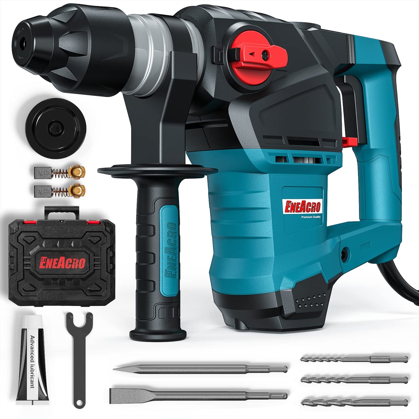 ENEACRO 1-1/4 Inch SDS-Plus 12.5 Amp Heavy Duty Rotary Hammer Drill