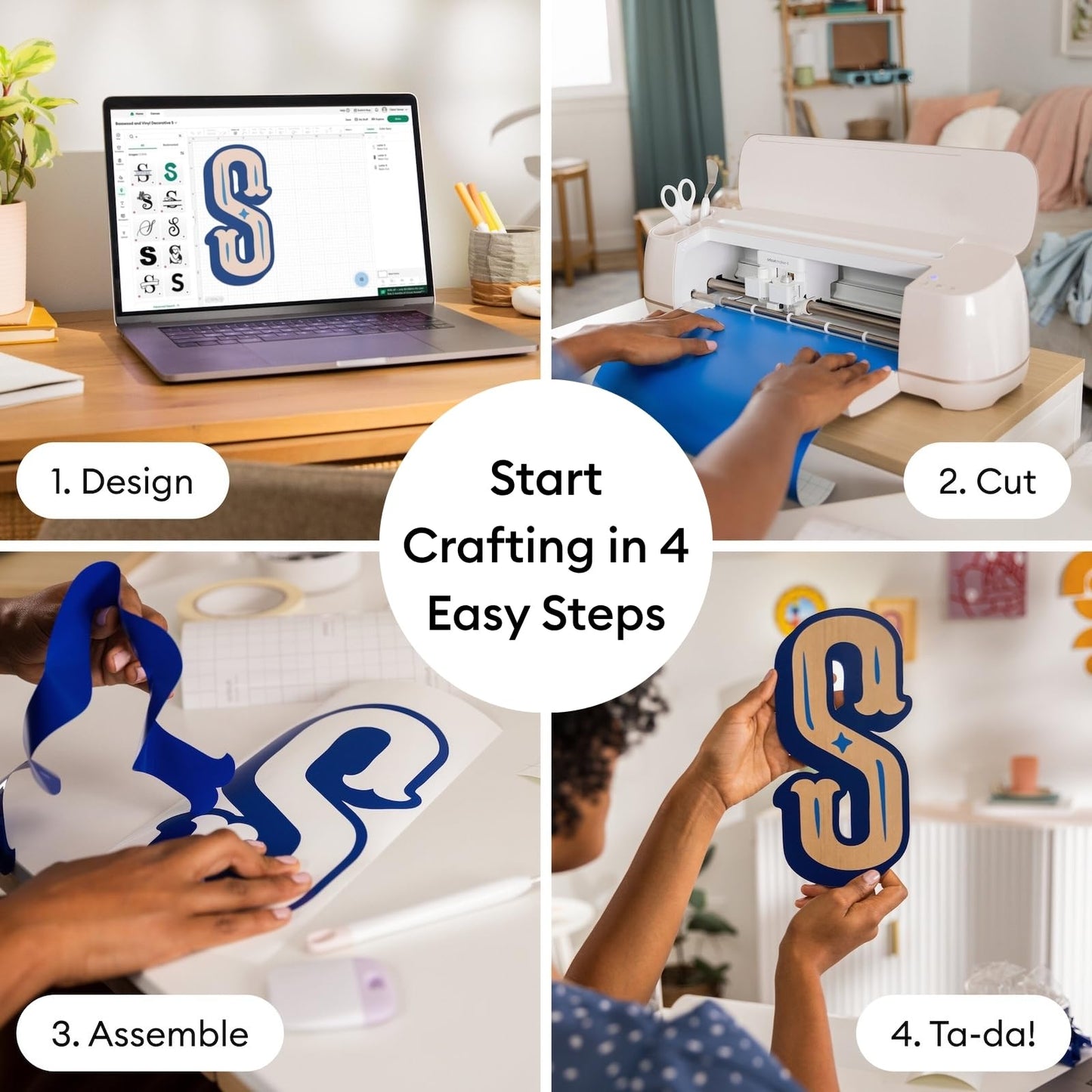 Cricut Maker 4 Starter Kit for Beginners - Smart Cutting Machine with Vinyl & Iron-On (HTV), Tools & Materials for Stickers, Shirts & DIY Crafts