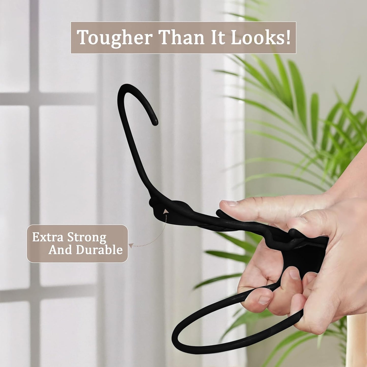 Utopia Home Plastic Hangers 20 Pack - Durable Space-Saving Clothes Hangers - Black Closet Organizers