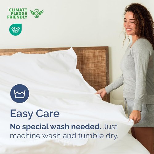 King Size Flat Sheet | Ultra-Soft Hotel Quality Bedding - Breathable, Cooling, Fade & Wrinkle Free - Easy-Care White