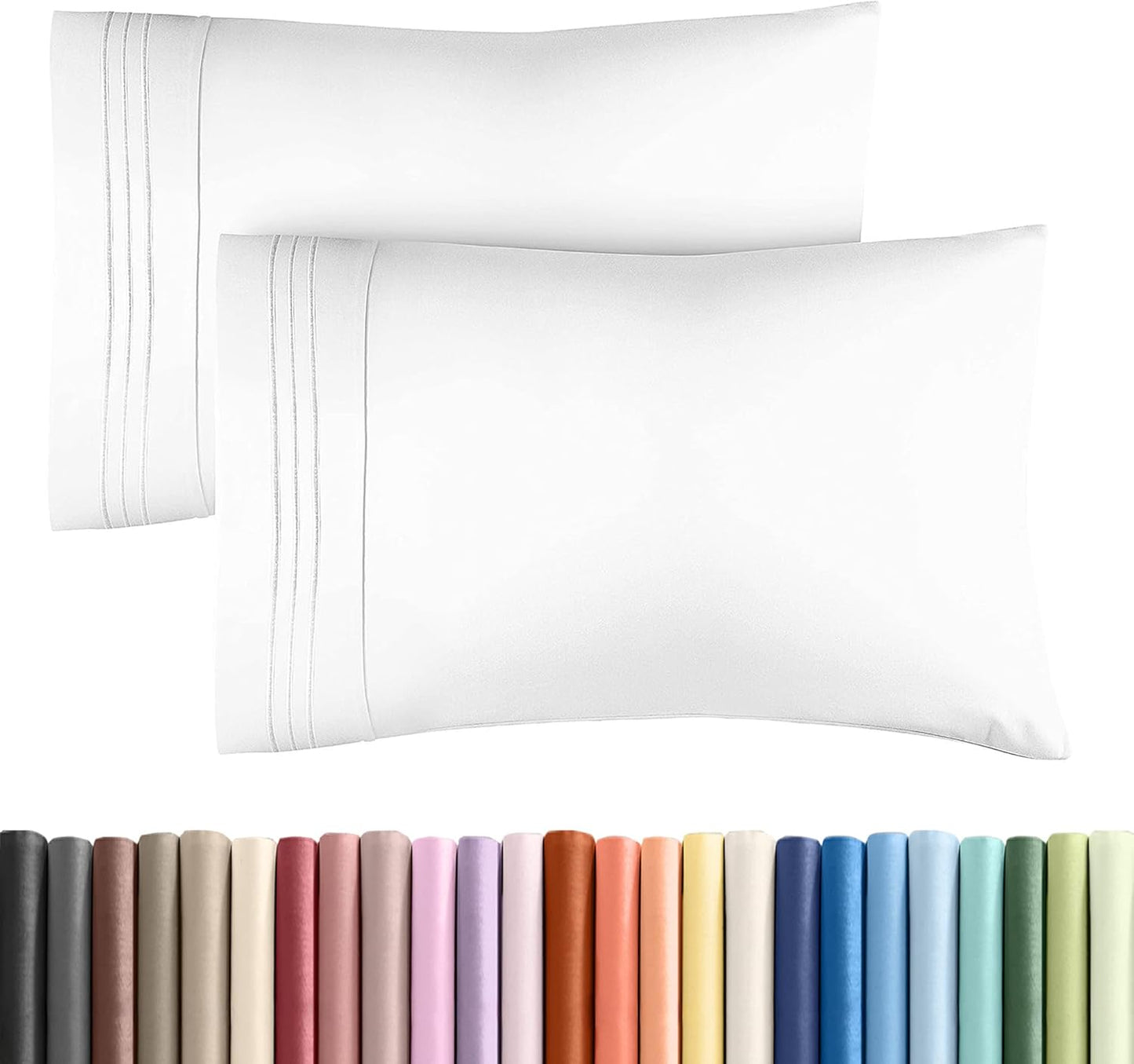 Queen Pillow Cases by [Brand Name] - Ultra Soft Hotel Quality Covers | Wrinkle-Free, Stain Resistant - 2 Piece Set - White