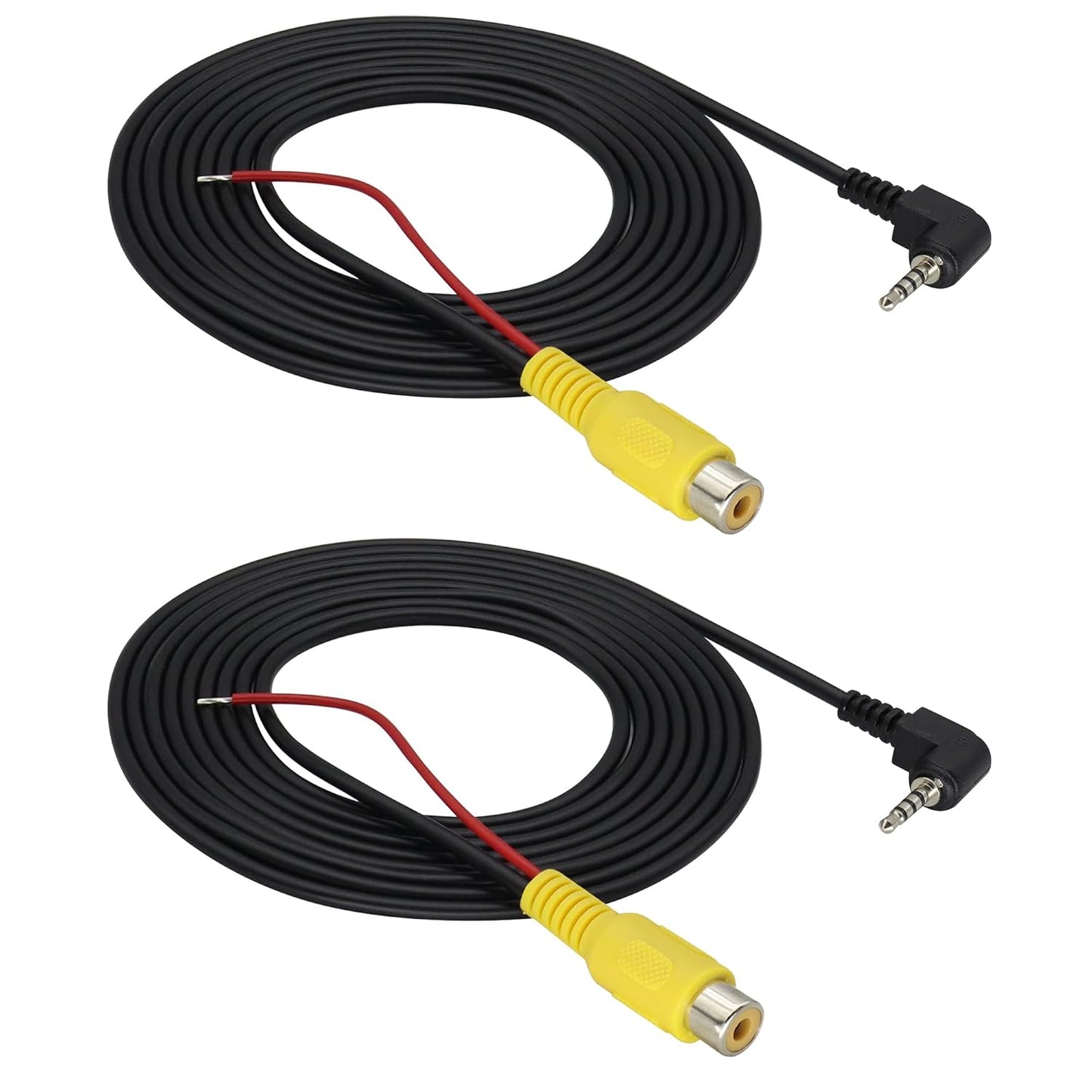 HCFeng 2.5mm 2.5mm Male[4 Camera[2.4M/7.8ft][2pack] to RCA Cable AV-in Pole] to RCA Female Cable with Trigger for GPS