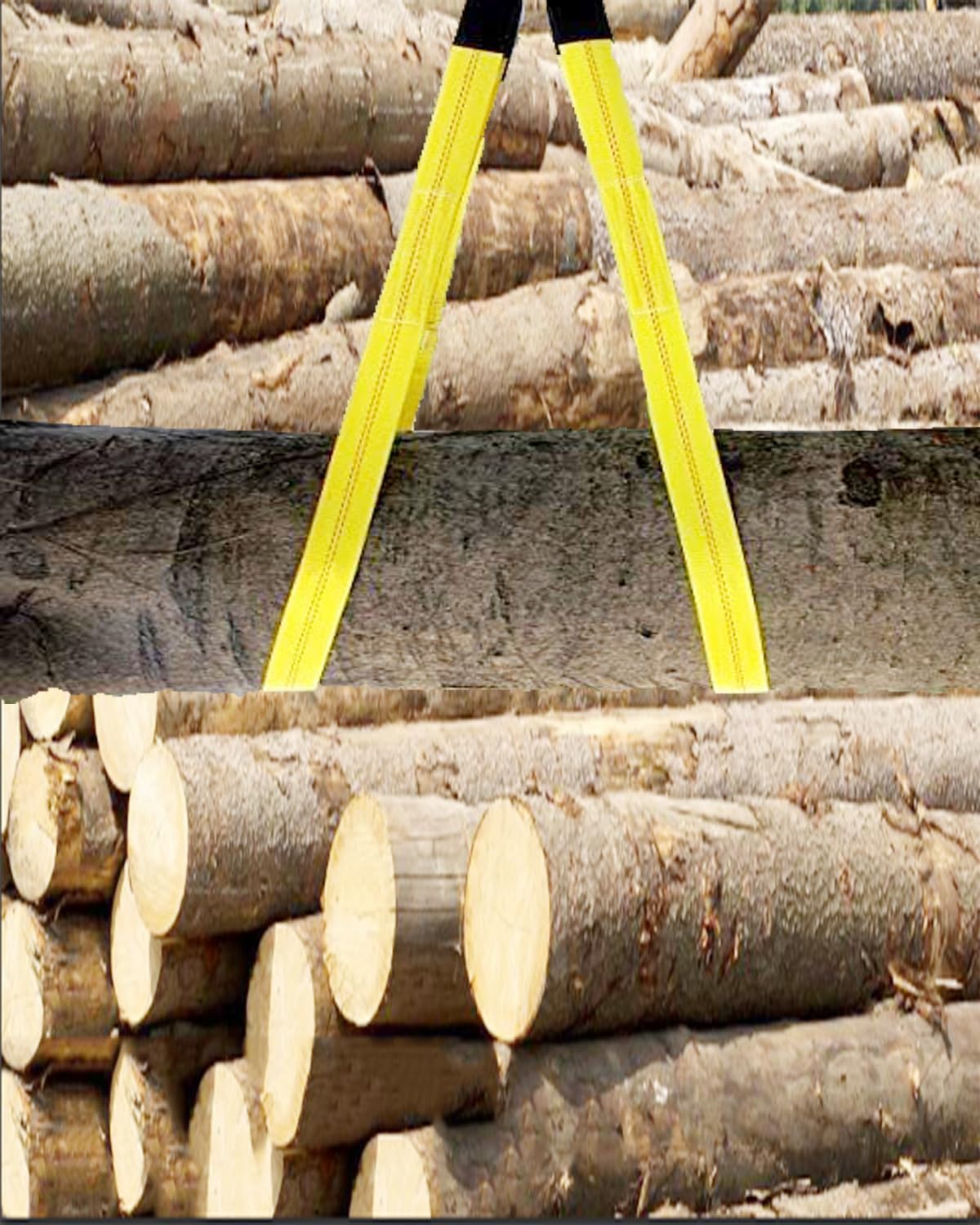 AsgenoX 2 Pack 1 "x6' Lift Sling Straps Reinforced Loops 1 inch 6 Feet Tree Saver Strap 8000 Pound Capacity, Lifting Straps for Hoist, Winch Straps Yellow